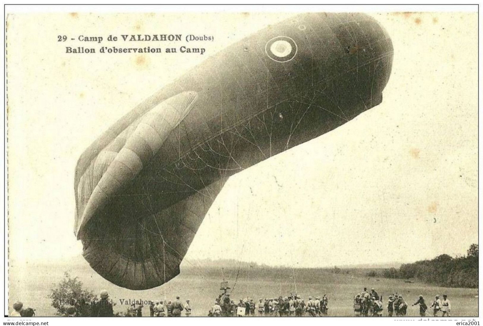 Autres & Non Classés. Valdahon.camp De Valdahon, Le Ballon D'observation Retenu Par Les Soldats Du Camp Au Sol. - Sonstige & Ohne Zuordnung