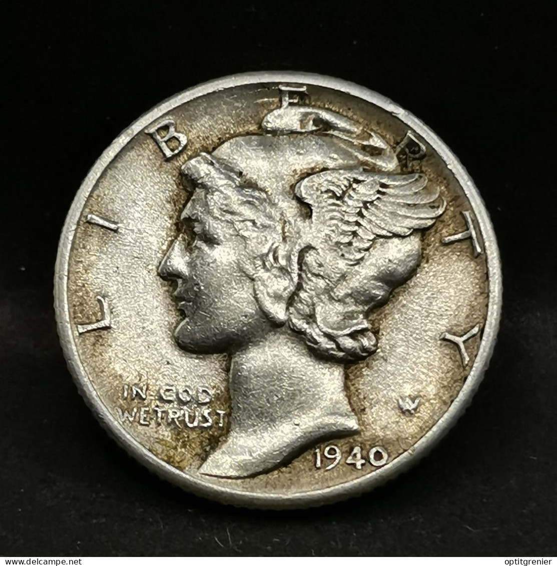 1 MERCURY DIME 10 CENTS ARGENT 1940 PHILADELPHIE USA / SILVER - 1916-1945: Mercury (kwik)