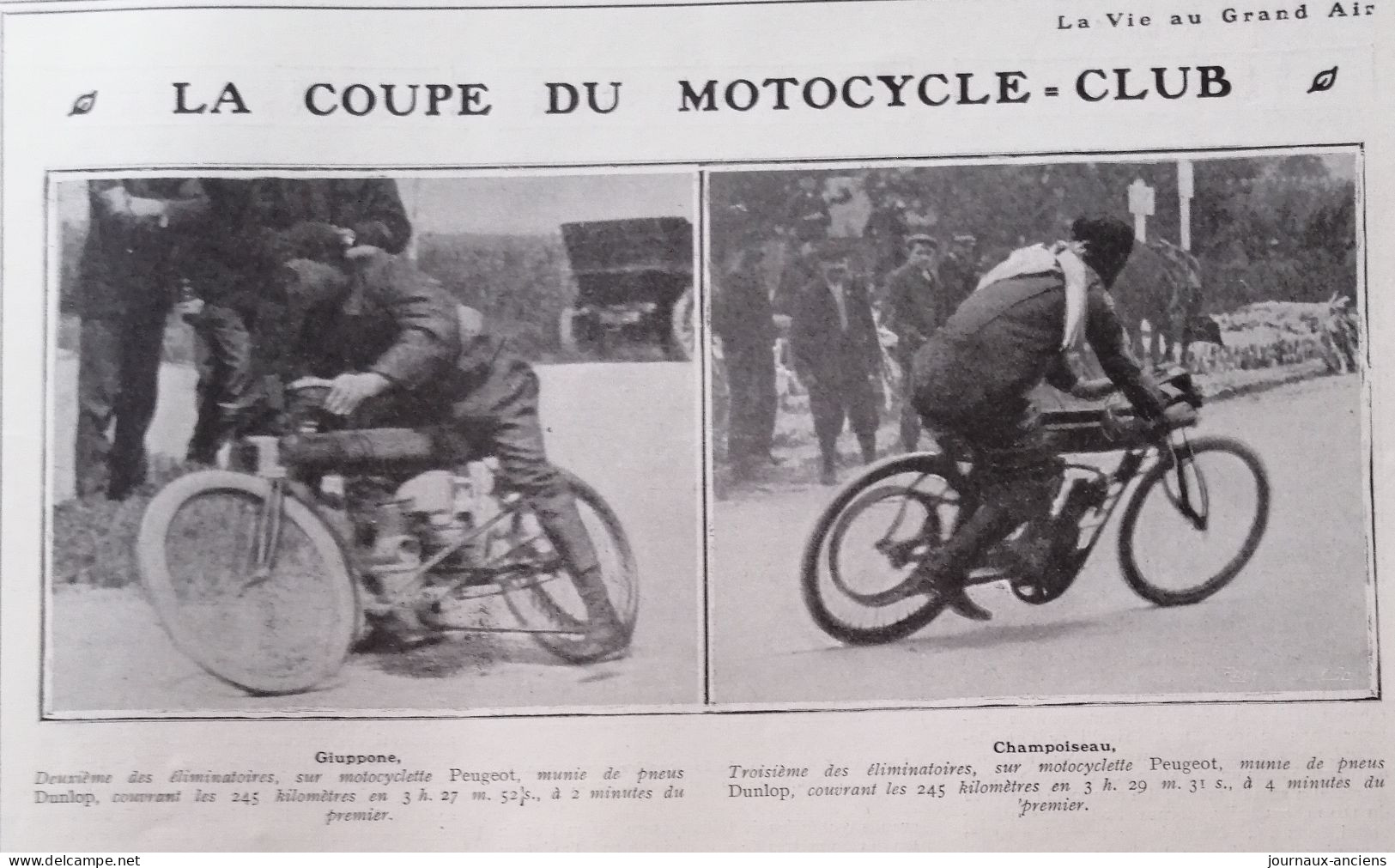 1905 MOTO - ELIMINATOIRES DU MOTOCYCLE CLUB DE FRANCE - MOTOCYCLETTE GRIFFON - DEMESTER - CIRCUIT DE L'OISE - Andere & Zonder Classificatie