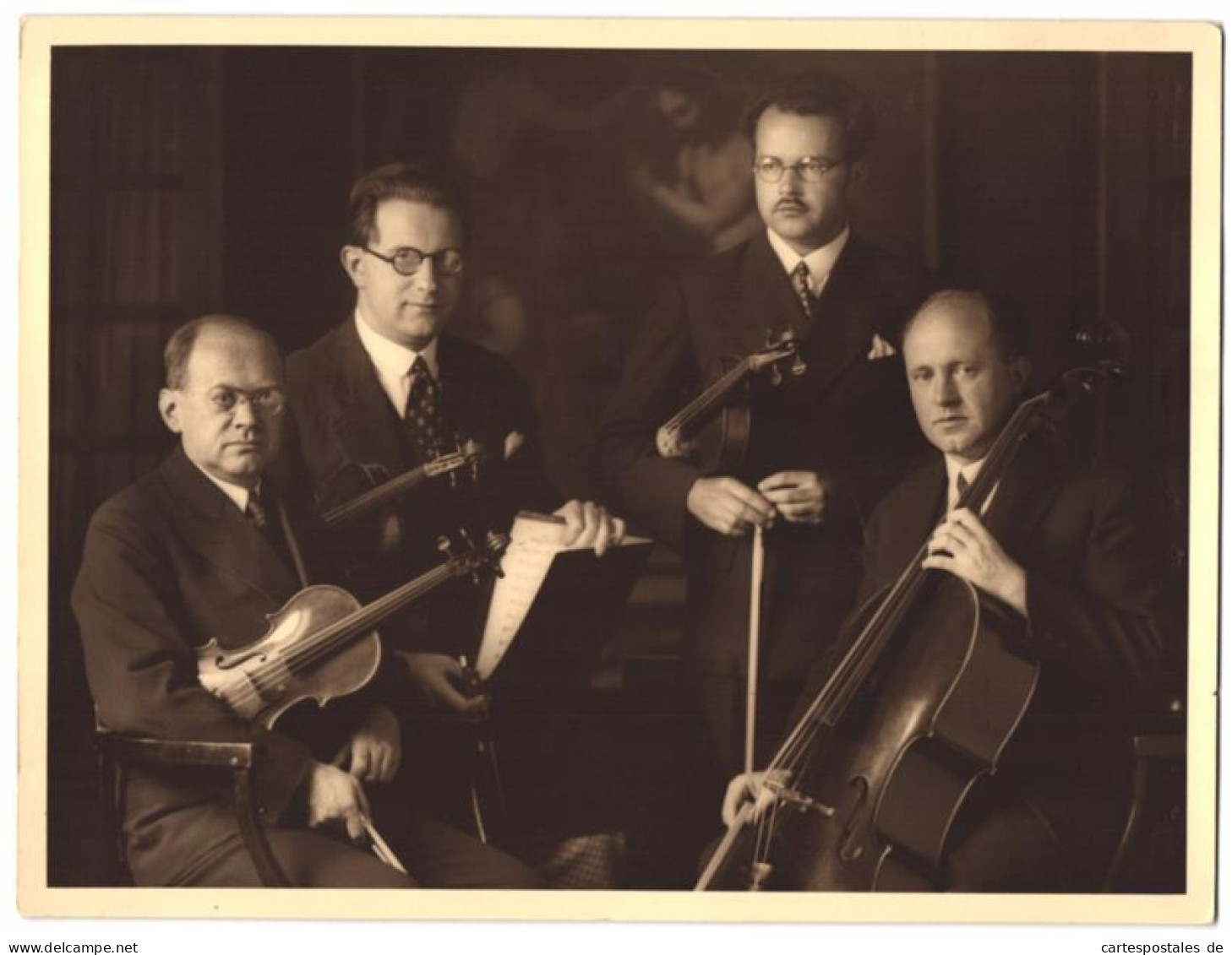 Fotografie Hermann Brühlmeyer, Wien, Musiker Streicher Mildner Quartett  - Berühmtheiten