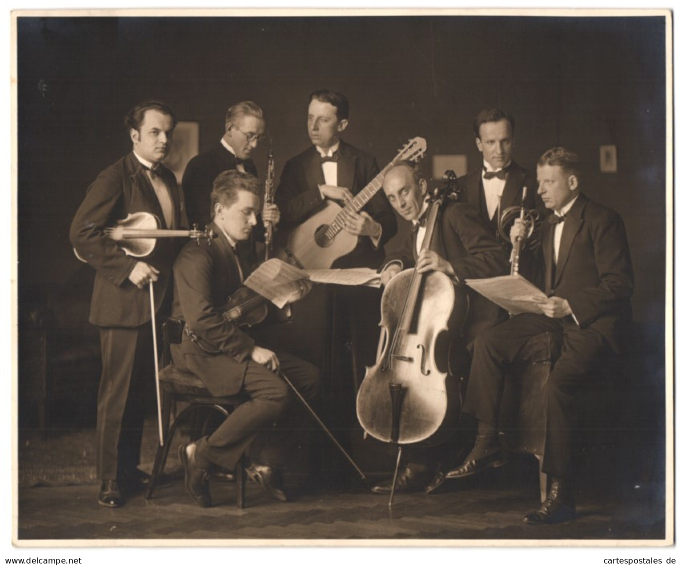 Fotografie Hermann Brühlmeyer, Baden Bei Wien, Gitarren Virtuose Alfred Ronndorf Mit Seiner Band  - Berühmtheiten