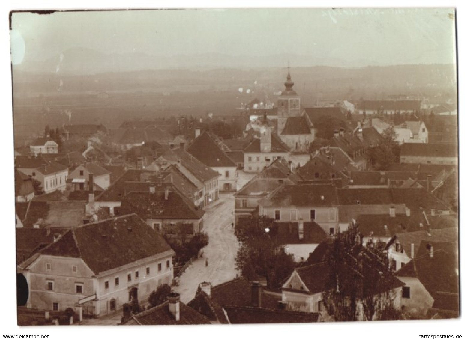 Fotografie Fotograf Ubekannt, Ansicht Windisch-Feistritz, Strassenansicht Mit Blick Zur Kirche & Rathaus  - Places