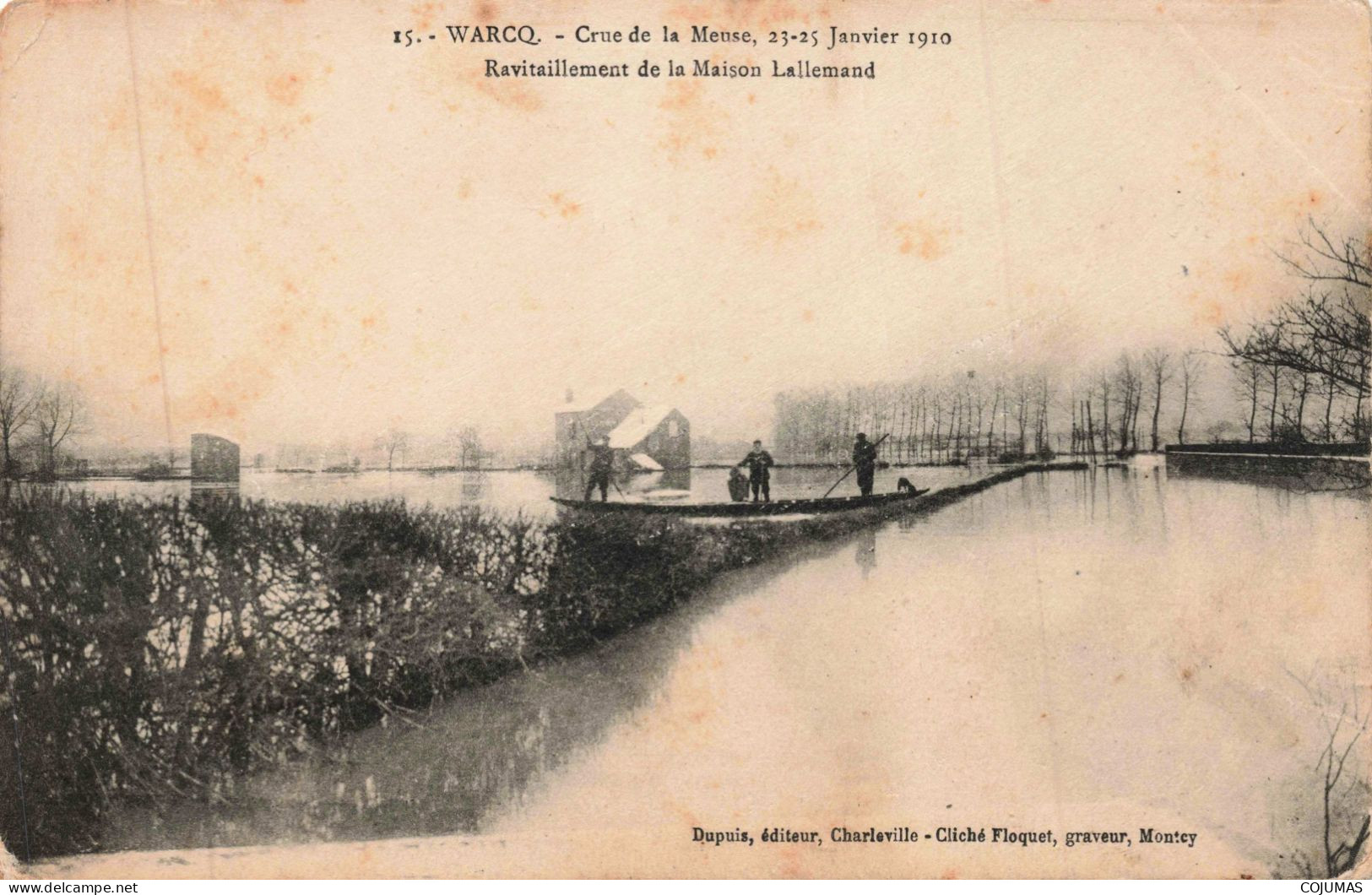 08 - WARCQ _S28833_ Crue De La Meuse - 23-25 Janvier 1910 - Ravitaillement De La Maison Lallemand - Sonstige & Ohne Zuordnung