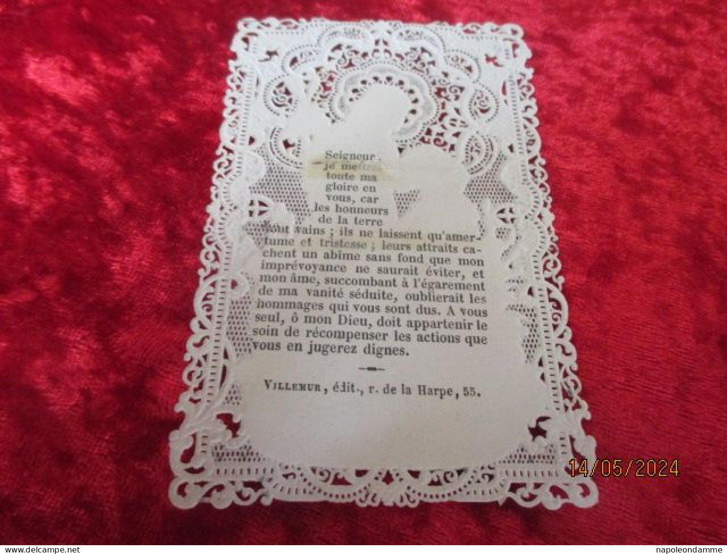 Holy Card Lace,kanten Prentje, Santino, Edit Villenmur - Devotion Images