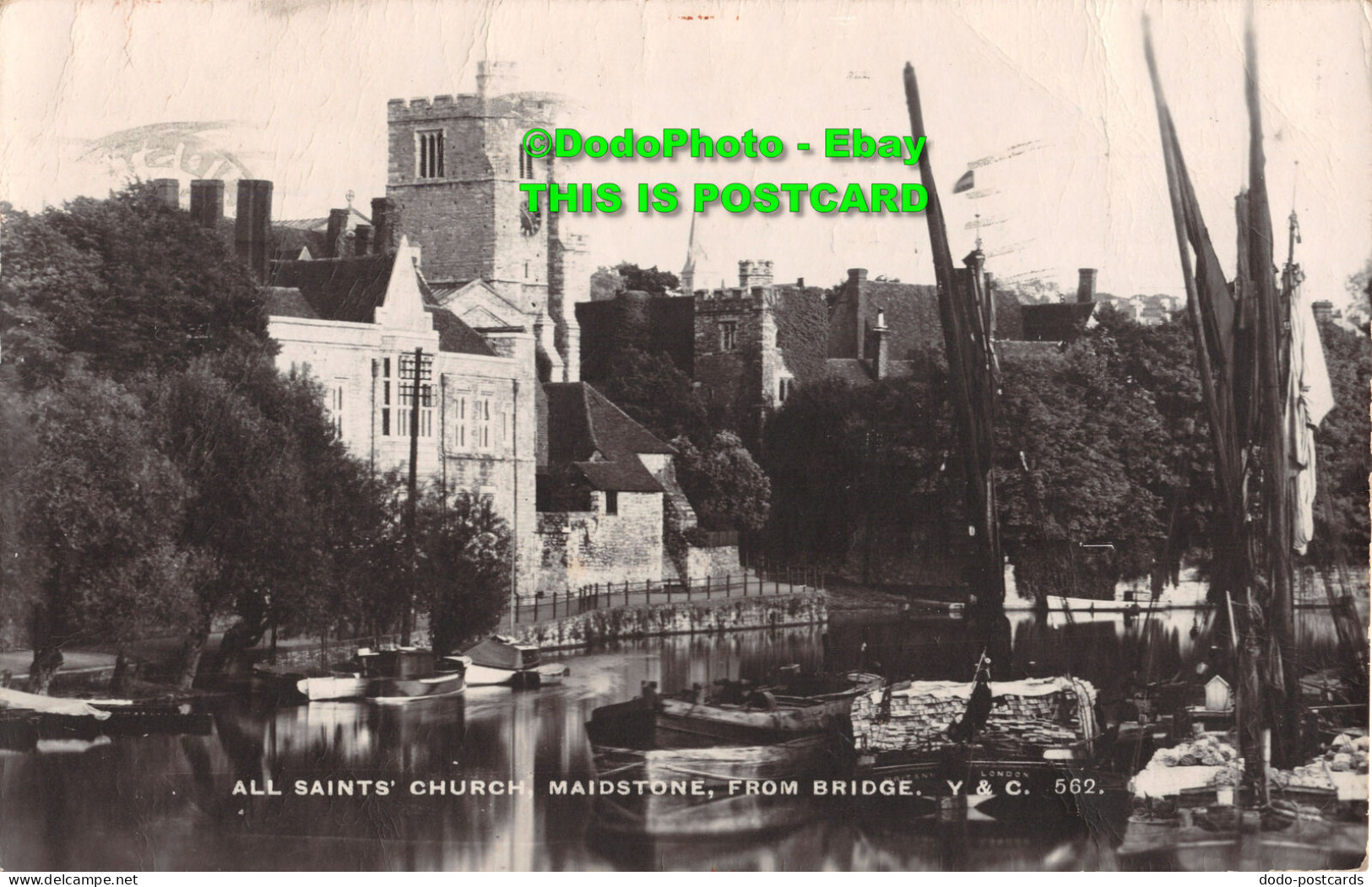 R357945 All Saints Church. Maidstone. From Bridge. V. And C. 562. 1918 - Monde