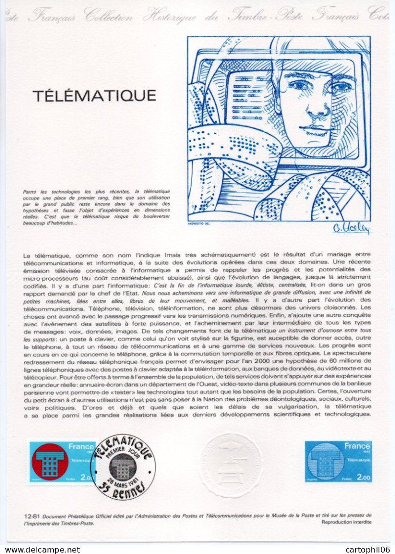 - Document Premier Jour LA TÉLÉMATIQUE - RENNES 28.3.1981 - - Computers