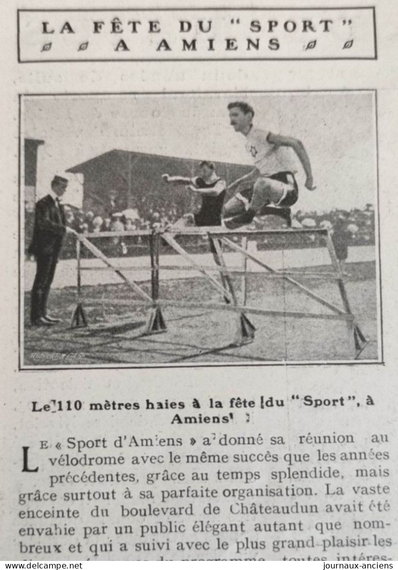 1905 LA FETE DU " SPORT " AMIENS - 110 M HAIES - PUISSEGUR LANÇANT LE DISQUE - COURSE À PIED SOCIÉTÉS DE GYMNASTIQUE - Sonstige & Ohne Zuordnung