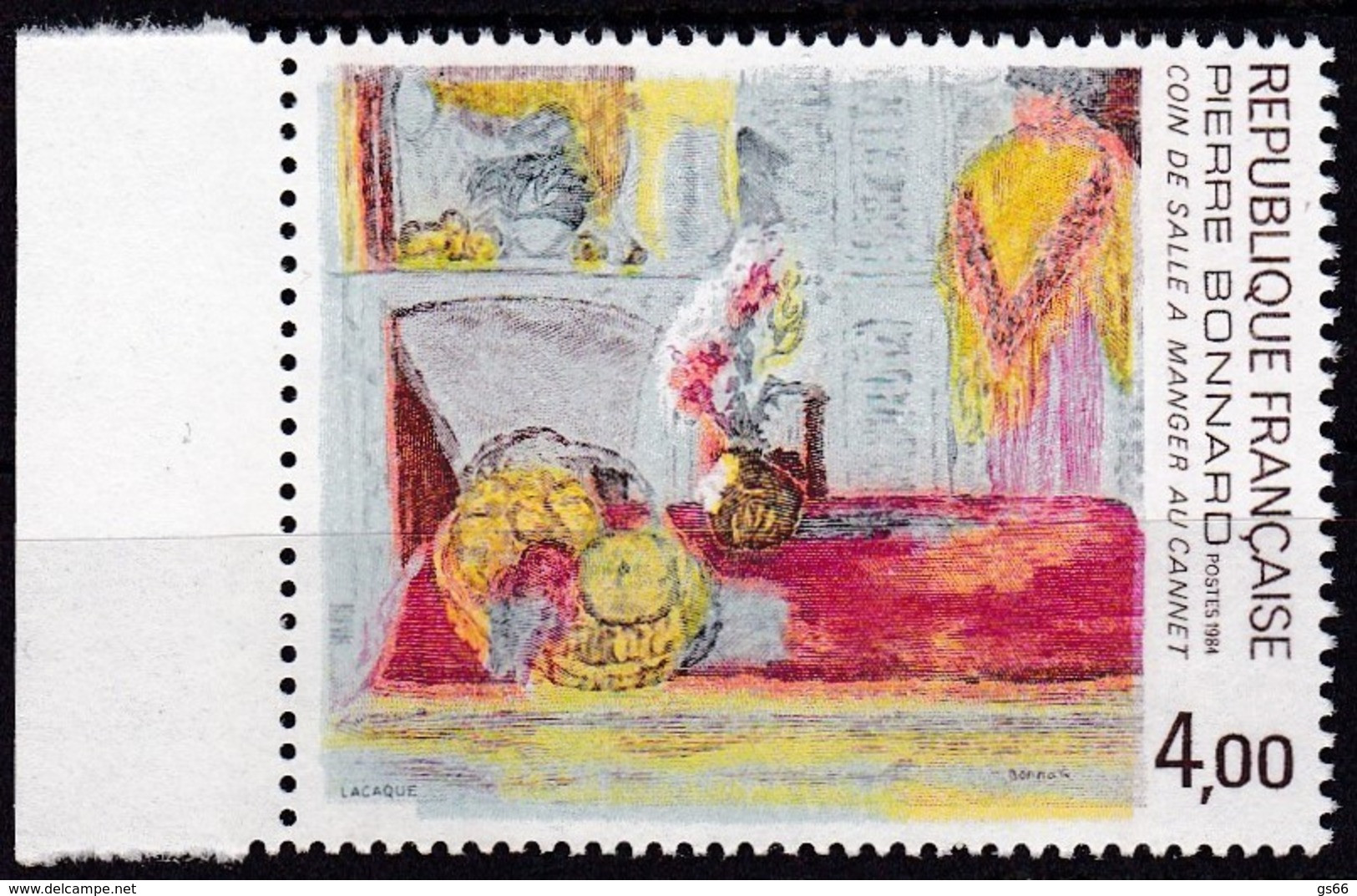 Frankreich, 1984, Mi.Nr. 2438, MNH **,  Peintures De Pierre Bonnard - Ungebraucht