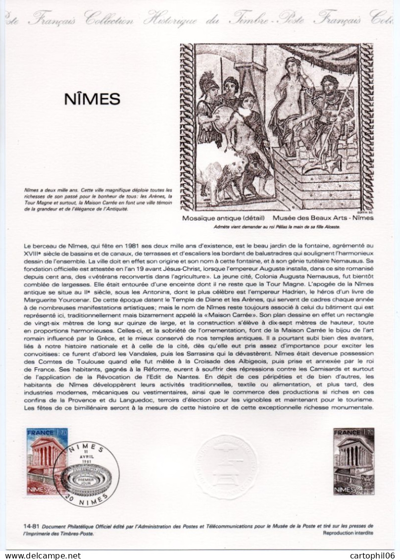 - Document Premier Jour NÎMES 11.4.1981 - - Documentos Del Correo