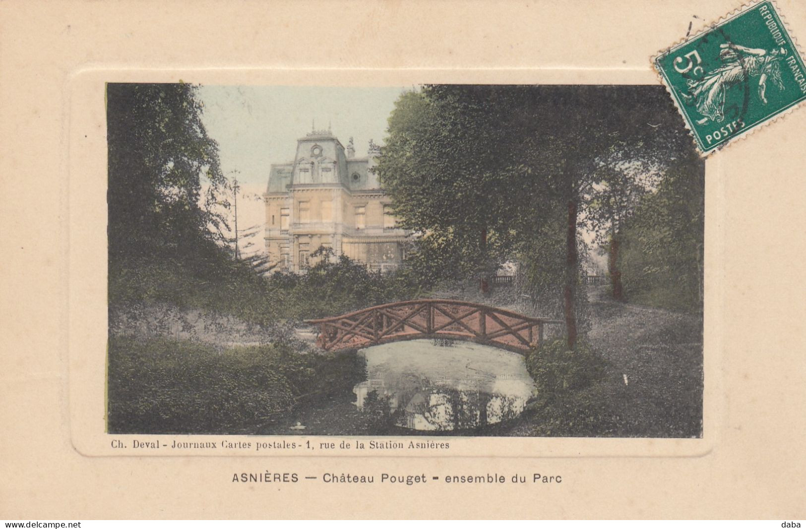 Asnières.  Chateau Pouget.  Ensemble Du Parc - Asnieres Sur Seine