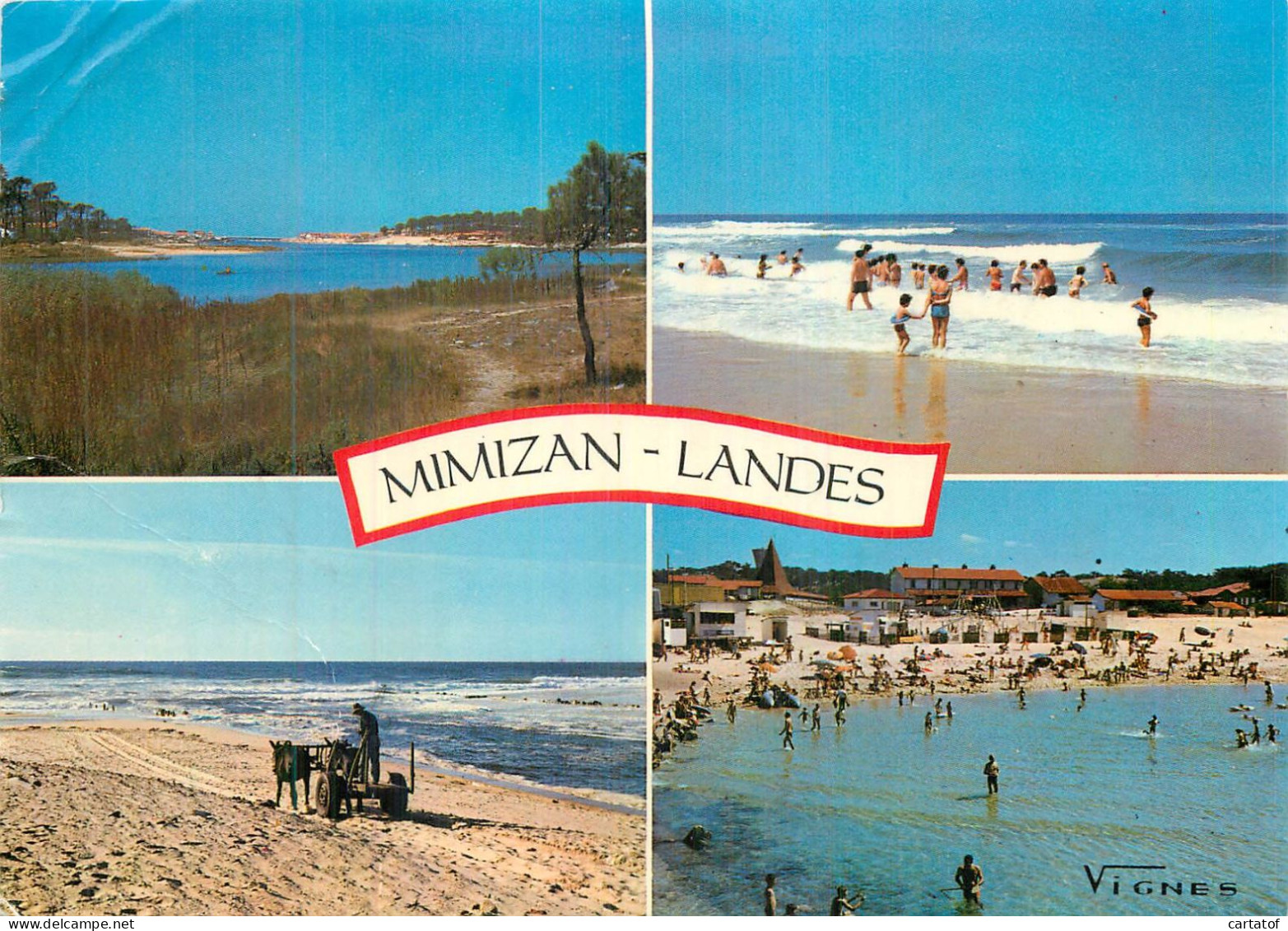 MIMIZAN LANDES .  CP Multivues - Mimizan Plage