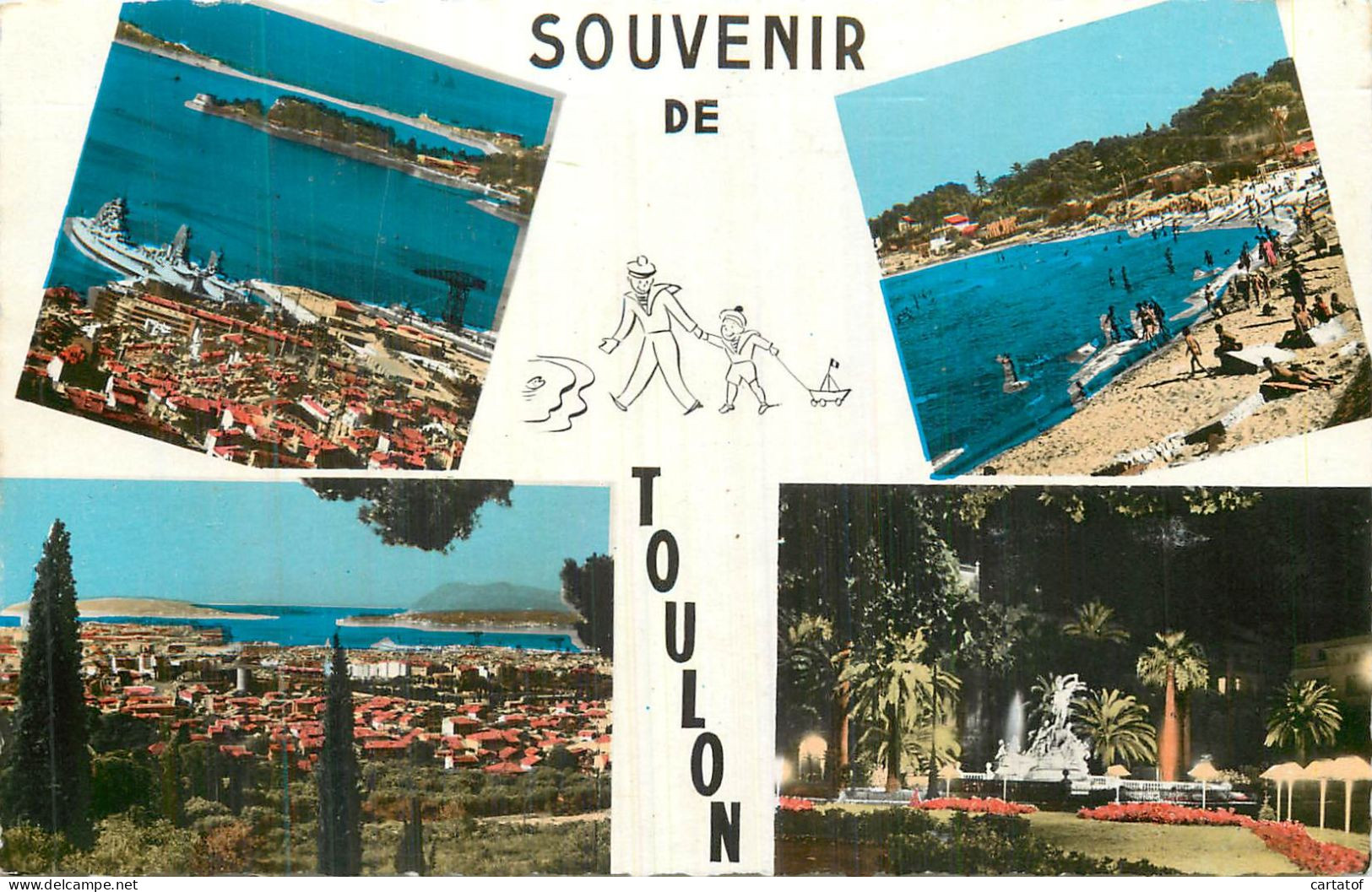 SOUVENIR  De  TOULON .  CP Multviues - Toulon