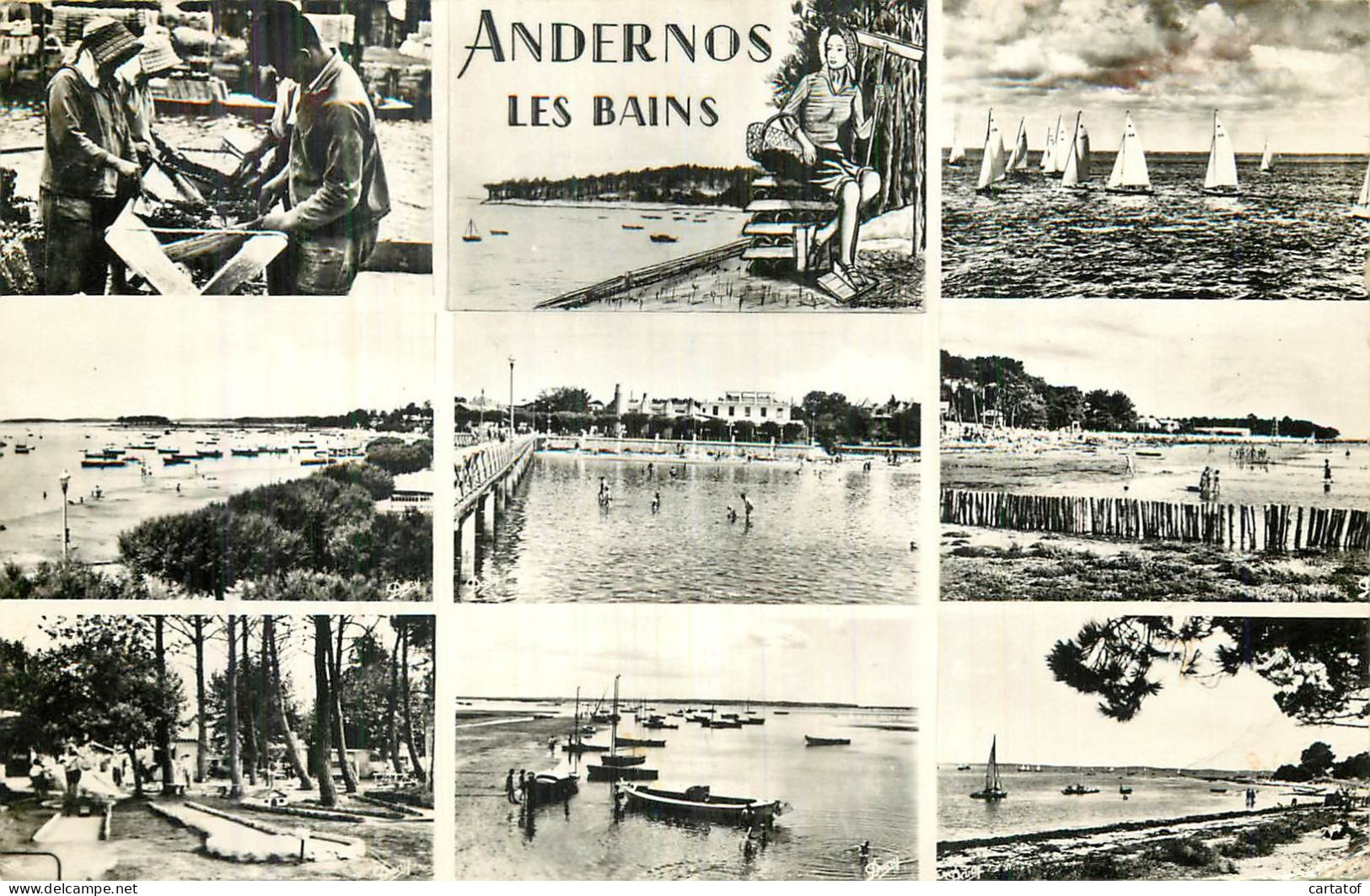 ANDERNOS LES BAINS .  CP Multivues - Andernos-les-Bains