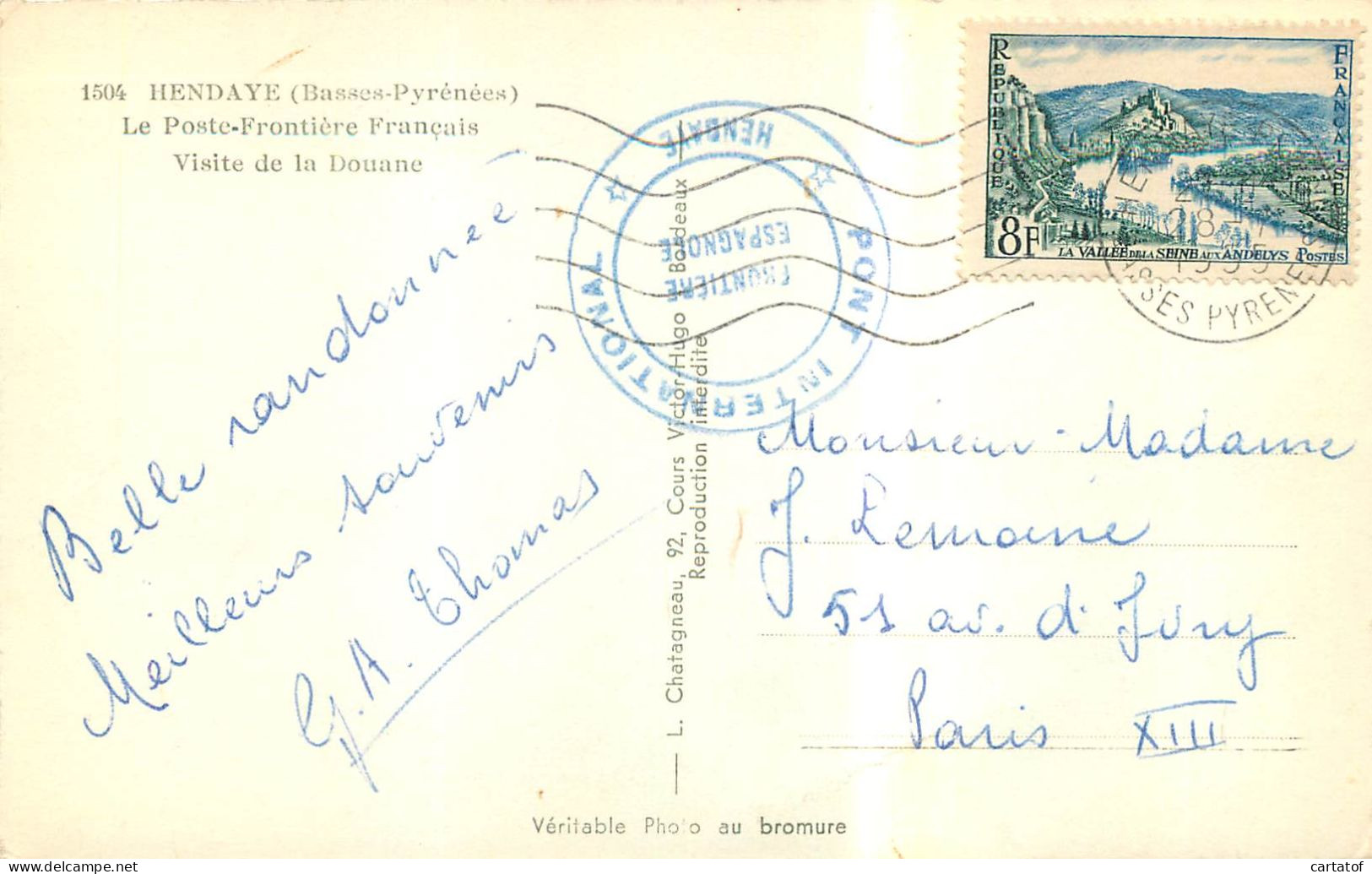 HENDAYE . Le Poste-frontière Français . Visite De La Douane . - Hendaye