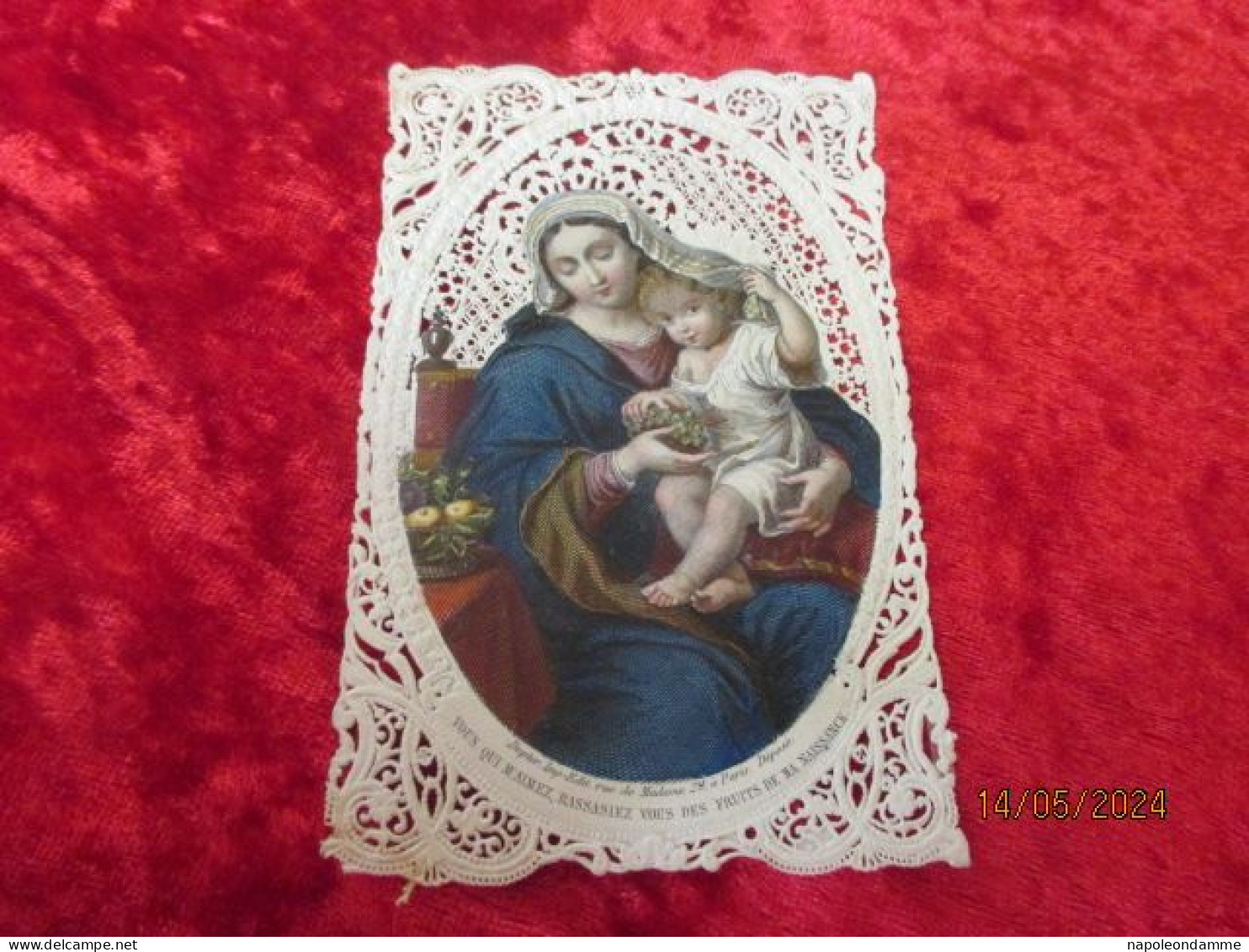 Holy Card Lace,kanten Prentje, Santino, Edit Dopter Paris, Nr 221 - Devotion Images