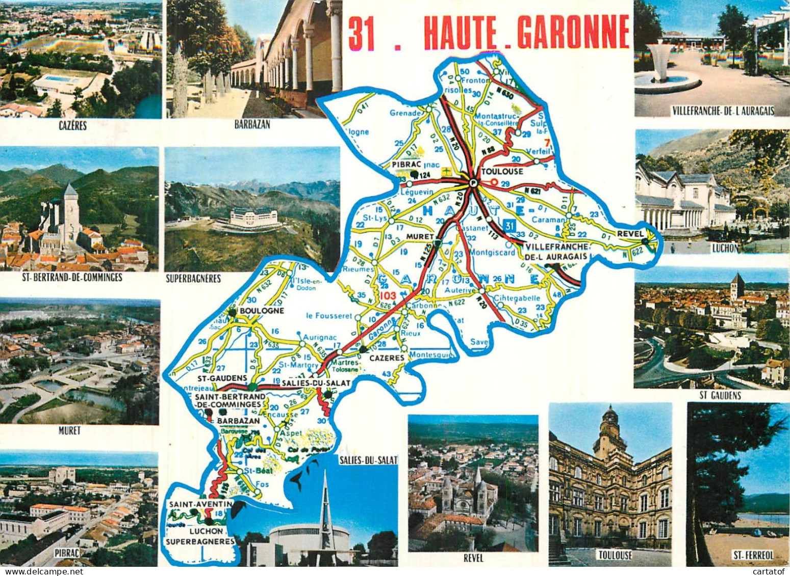 HAUTE GARONNE . Carte Géographique Multivues - Sonstige & Ohne Zuordnung