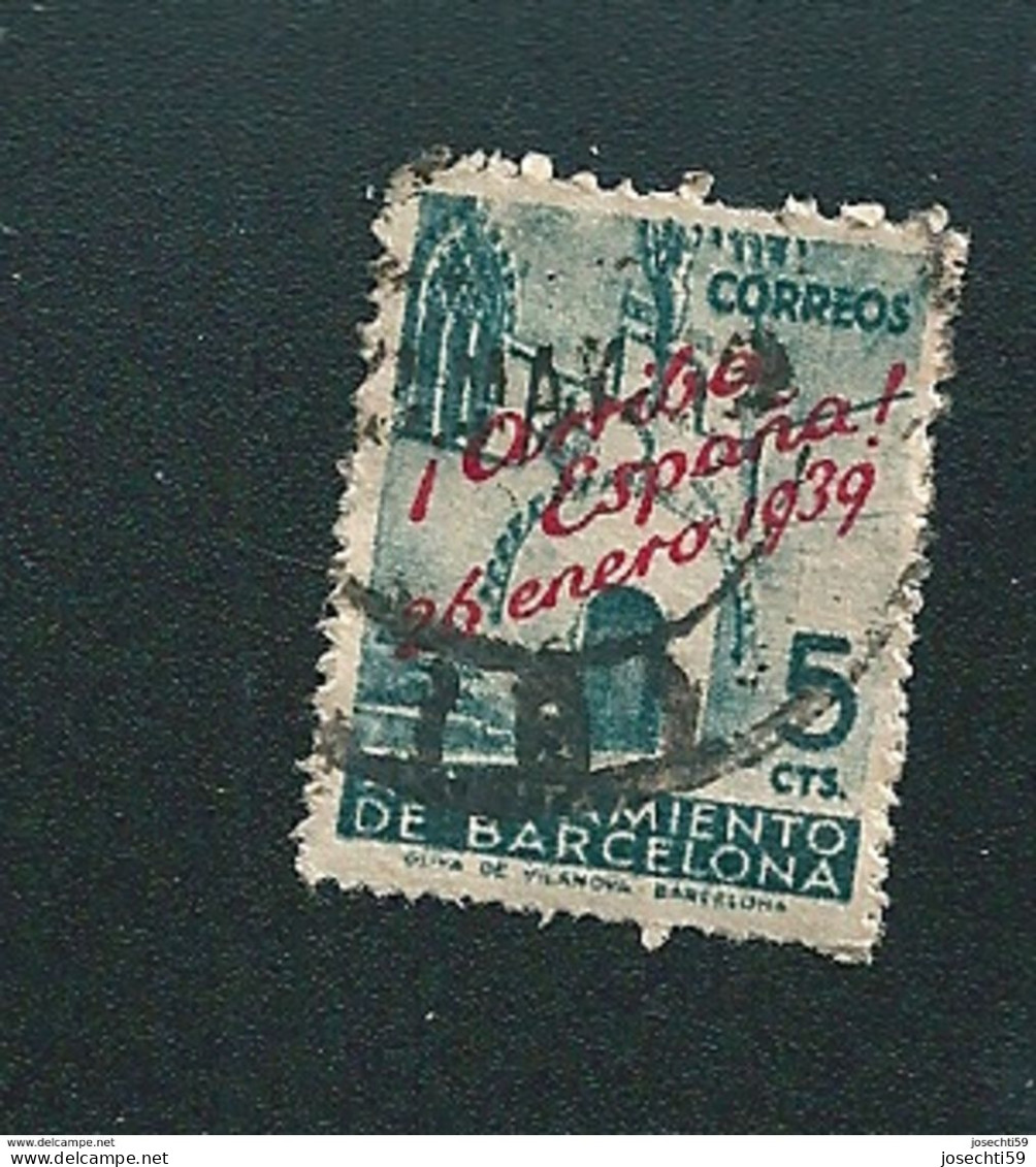 N°  39 Timbre Espagne Barcelone Hotel De Ville  Timbre (1938) Oblitéré - Used Stamps