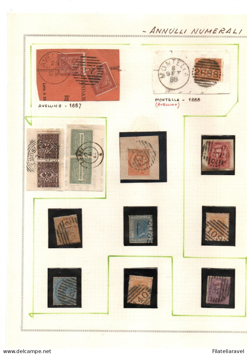 REGNO -  Lotto Di Oltre 200 FRAMMENTI Di Lettera, Dal 1887 Al 1900. Composto Da Annulli Numerali E Annulli Particolari. - Usati