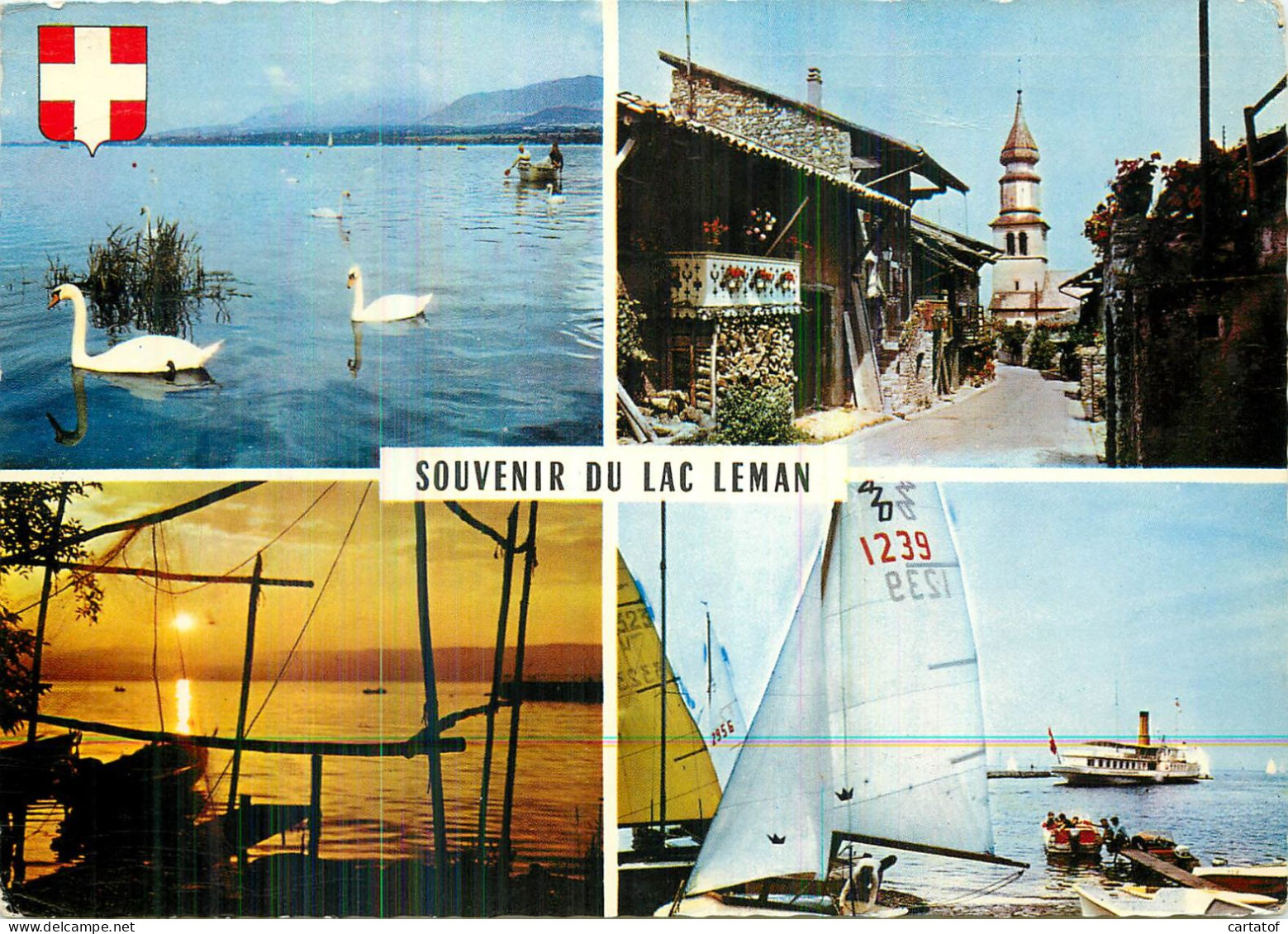 SOUVENIR  DU  LEMAN .  CP Multivues - Autres & Non Classés