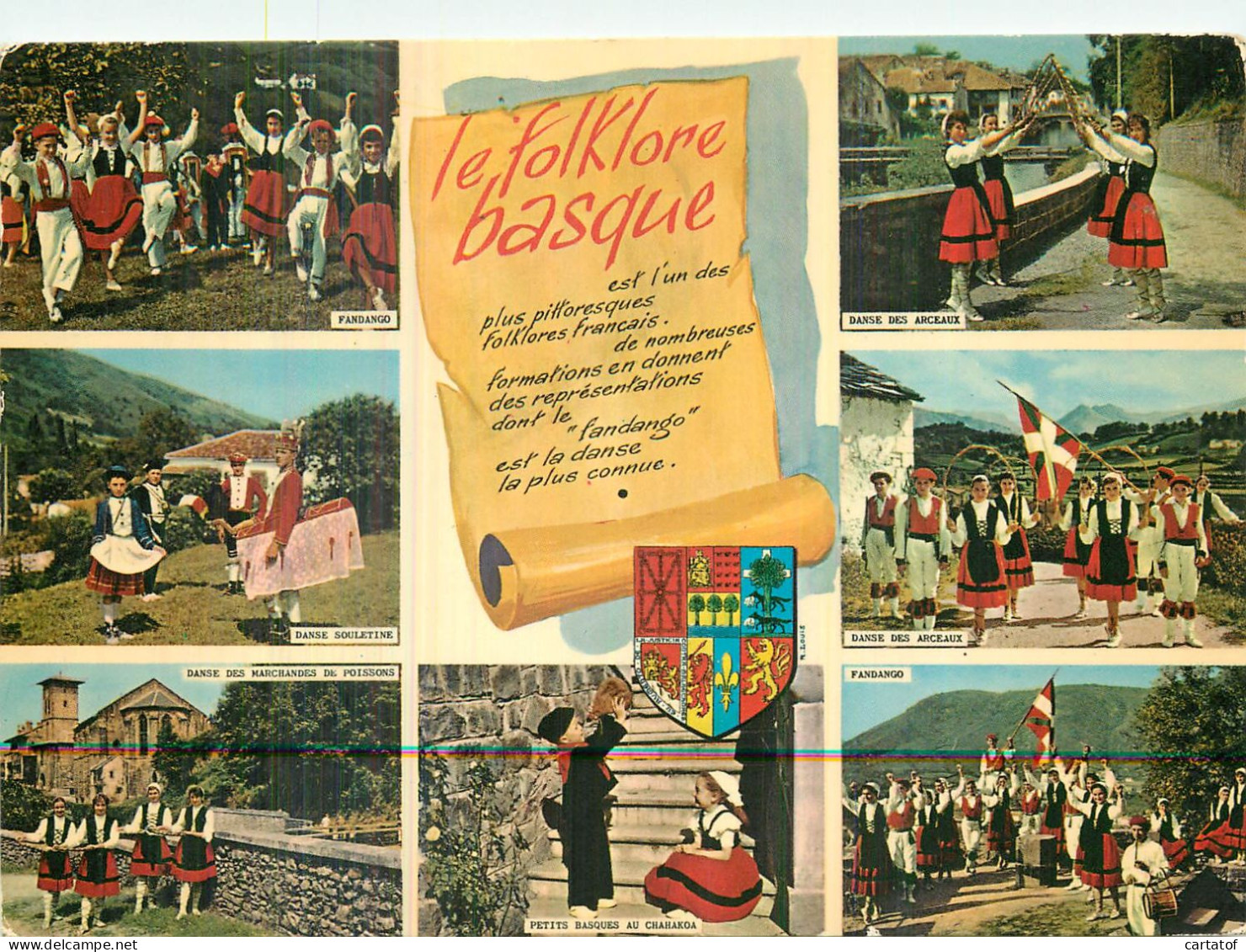 LE FOLKLORE BASQUE .  CP Multivues - Other & Unclassified