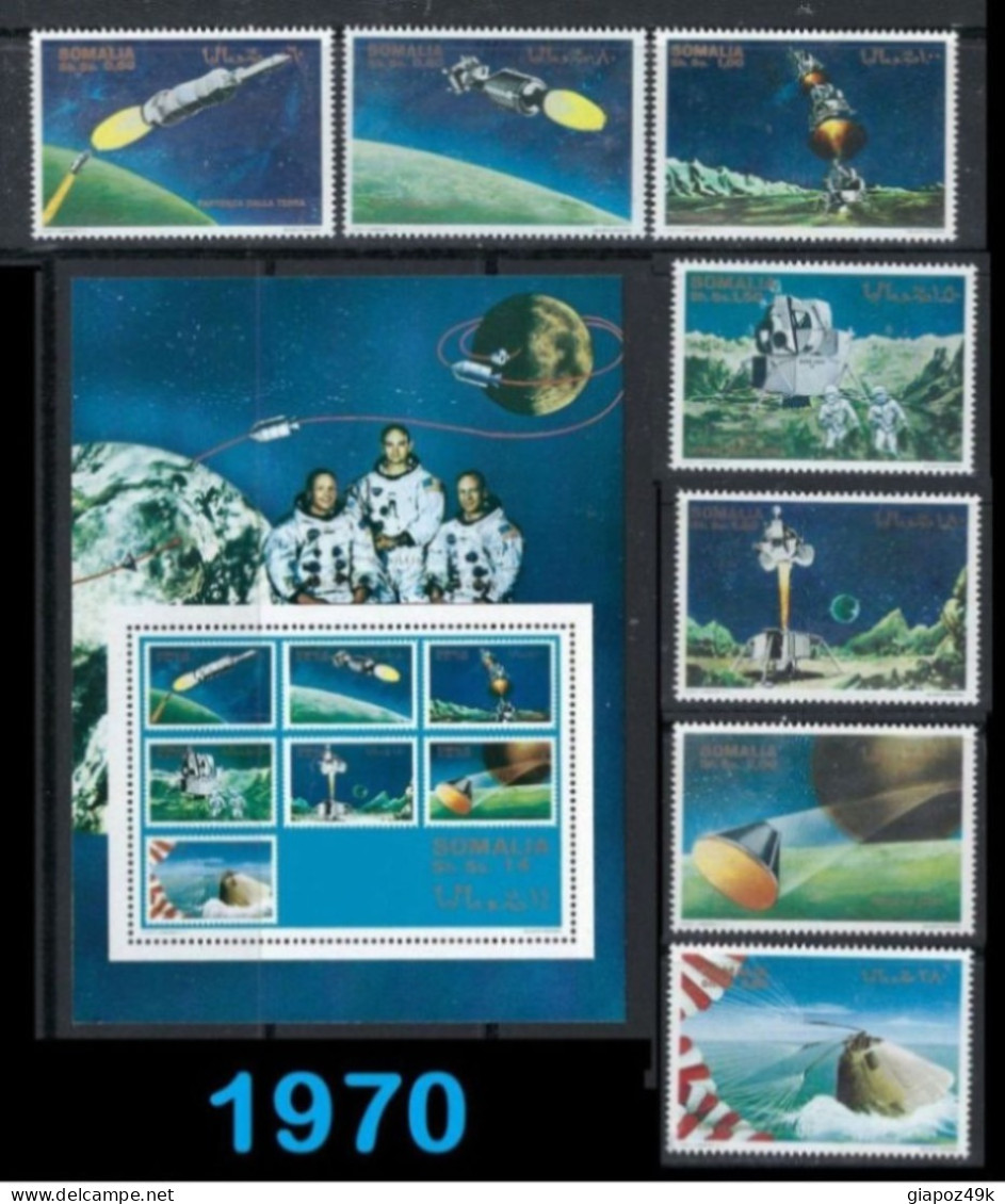 ● SOMALIA 1970 ️֍ APOLLO XI ️֍ Spazio / Luna / Astronauti ️● BF N. 3 ** + Serie ️● Cat. ? ️● Lotto N. 1081 Bis ️● - Somalia (1960-...)