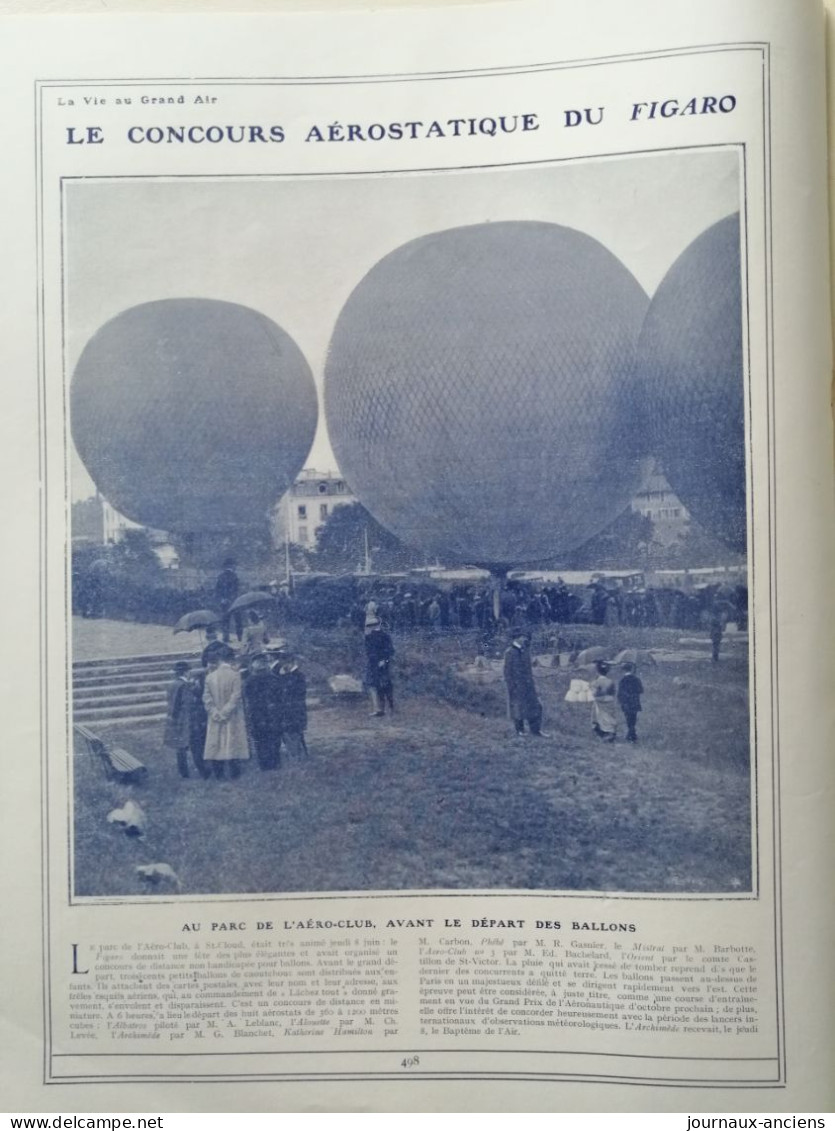 1905 PARC DE L'AÉRO CLUB DE SAINT CLOUD - LE CONCOURS AÉROSTATIQUE DU FIGARO - LA VIE AU GRAND AIR - Other & Unclassified