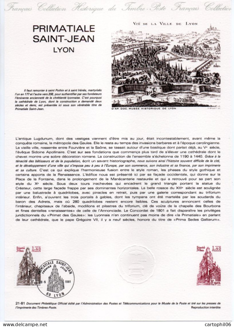 - Document Premier Jour LA PRIMATIALE SAINT-JEAN - LYON 30.5.1981 - - Eglises Et Cathédrales