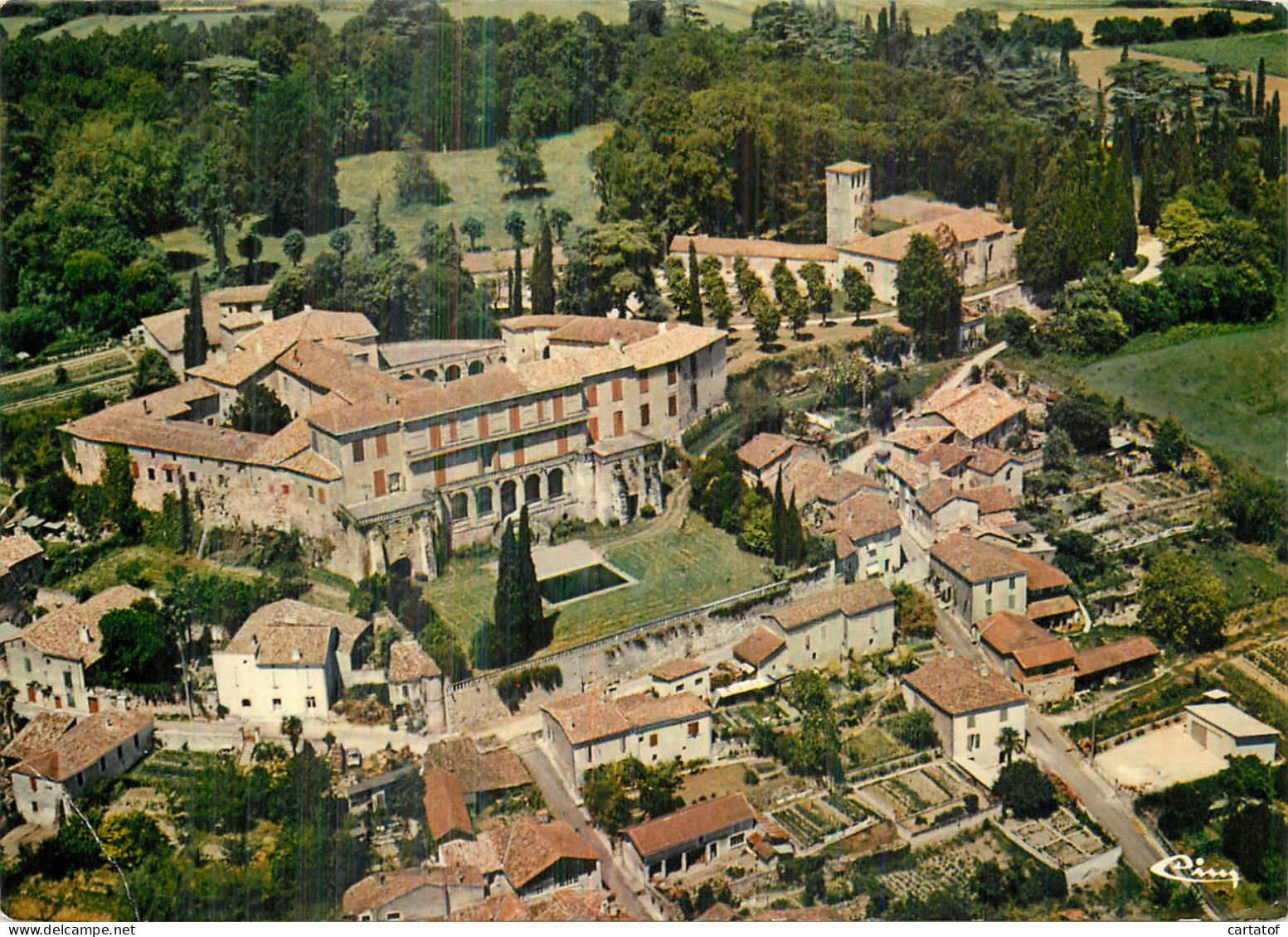 POUDENAS . Vue Aérienne . Le Château - Sonstige & Ohne Zuordnung