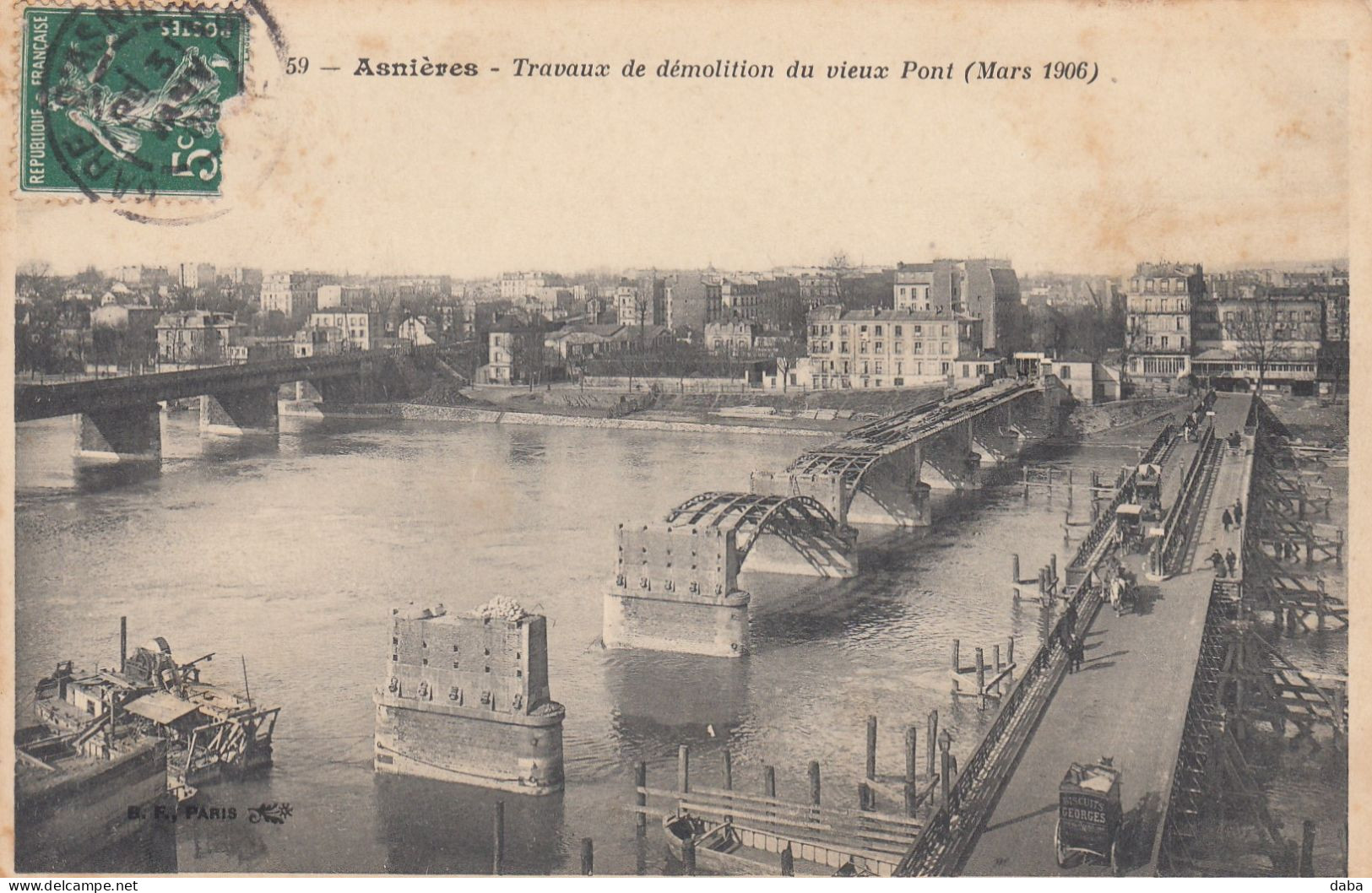 Asnières.  Travaux De Démolition Du Vieux Pont ( Mars 1906 ) - Asnieres Sur Seine