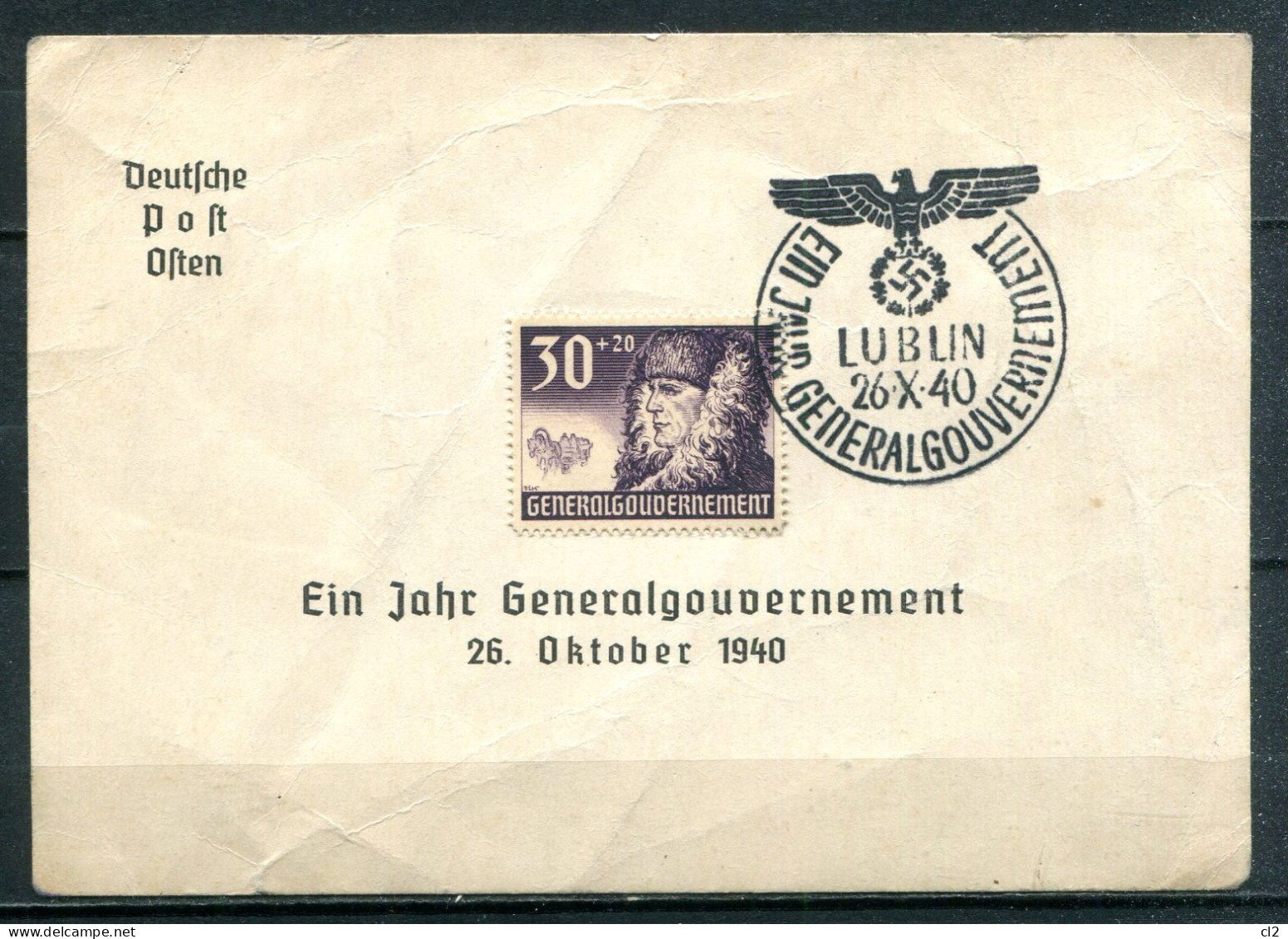 POLOGNE - Gouvernement Général - LUBLIN - 26.X.40 - Ein Jahr Generalgouvernement - Generalregierung