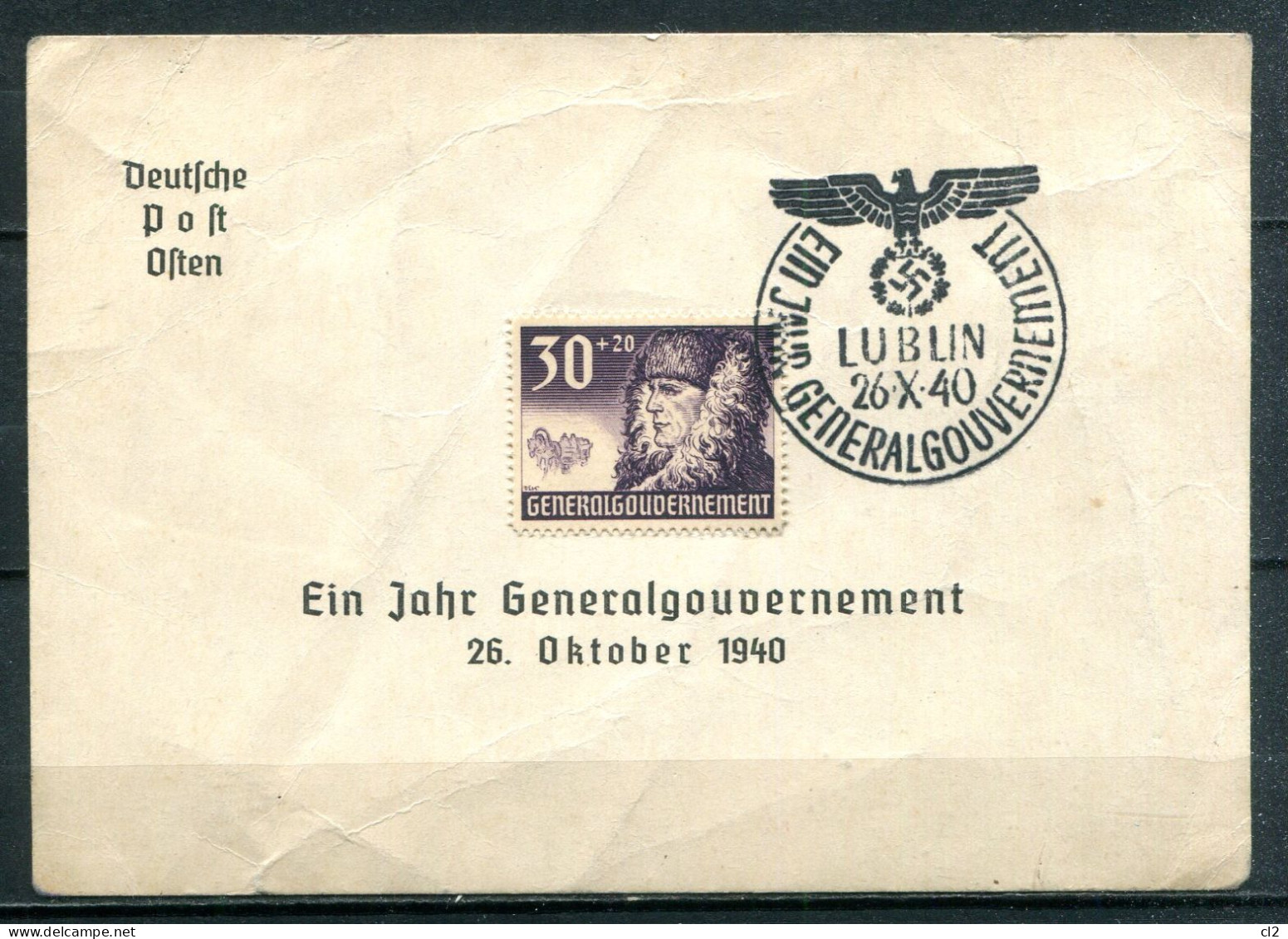 POLOGNE - Gouvernement Général - LUBLIN - 26.X.40 - Ein Jahr Generalgouvernement - Gouvernement Général