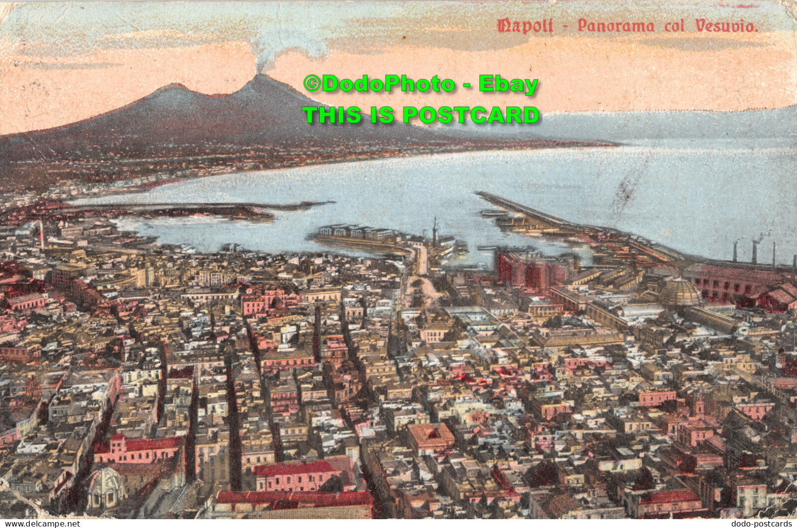 R358140 Napoli. Panorama Col Vesuvio. Trampetti E Migliaccio. 1911 - Monde