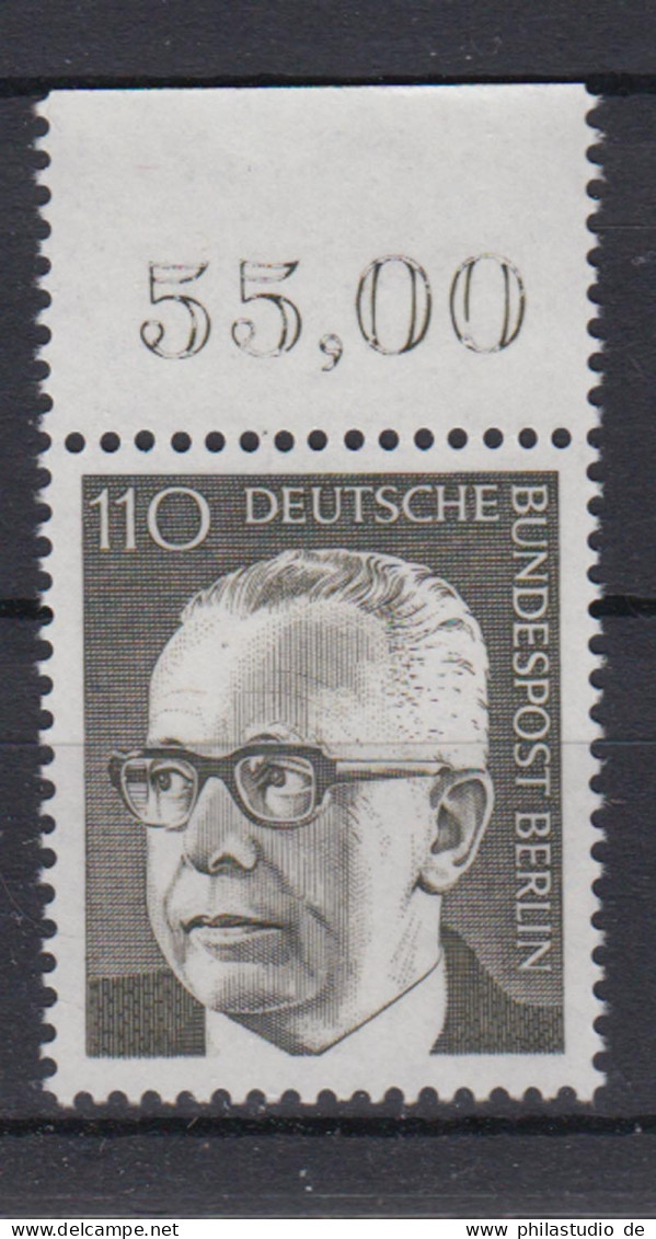 Berlin 428 Mit Oberrand Dr. Gustav Heinemann 110 Pf Postfrisch - Sonstige & Ohne Zuordnung