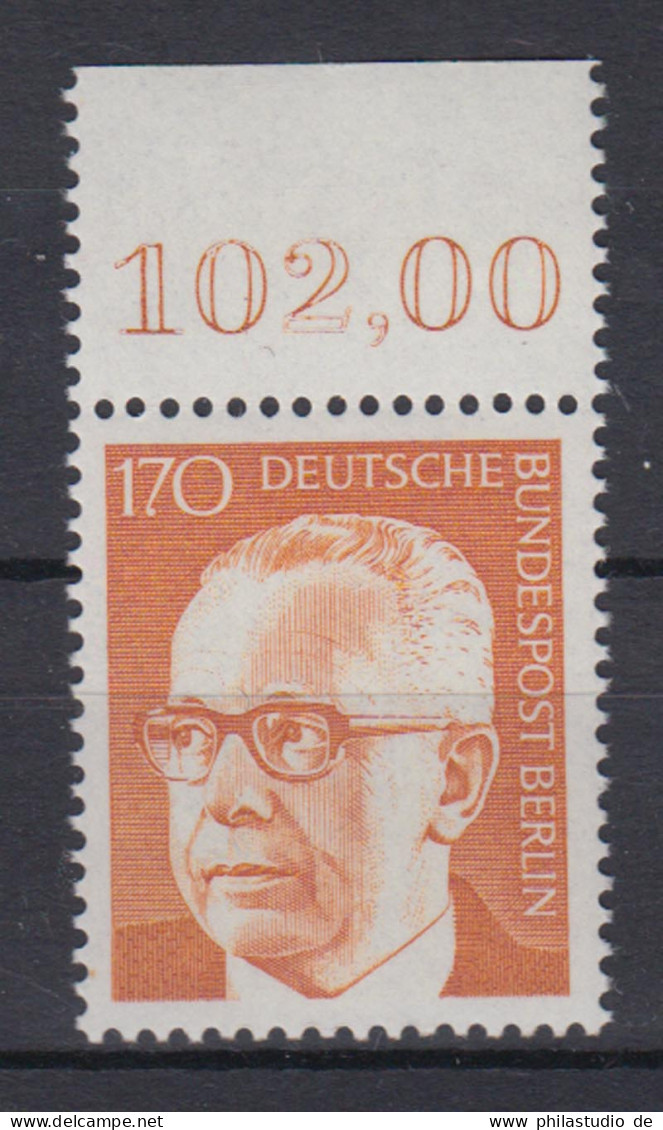 Berlin 432 Mit Oberrand Dr. Gustav Heinemann 170 Pf Postfrisch - Altri & Non Classificati