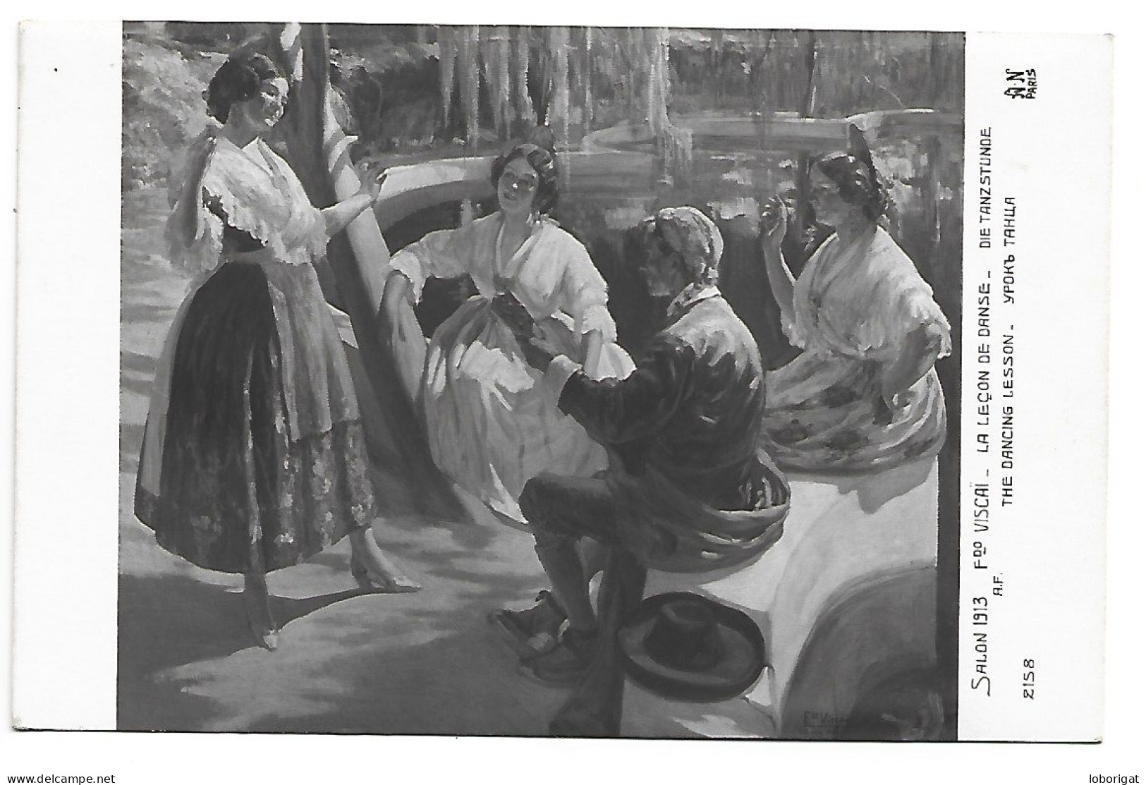 LA LEÇON DE DANSE / THE DANCING LESSON.- SALON 1913, FDO. VISCAI.- PARIS - Peintures & Tableaux