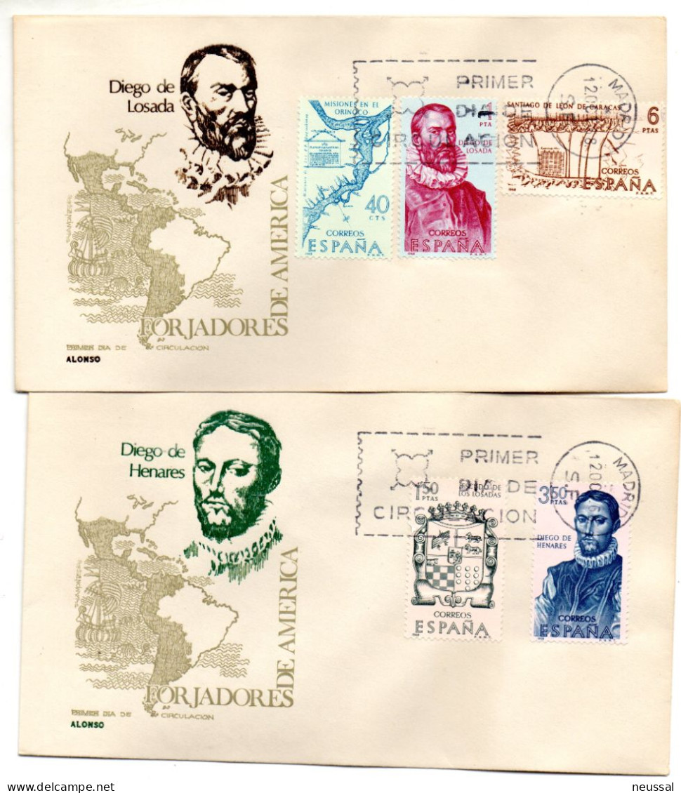 2 Sobres  De Primer Dia  Editado Alonso  De  Nº 1889/93 - Storia Postale