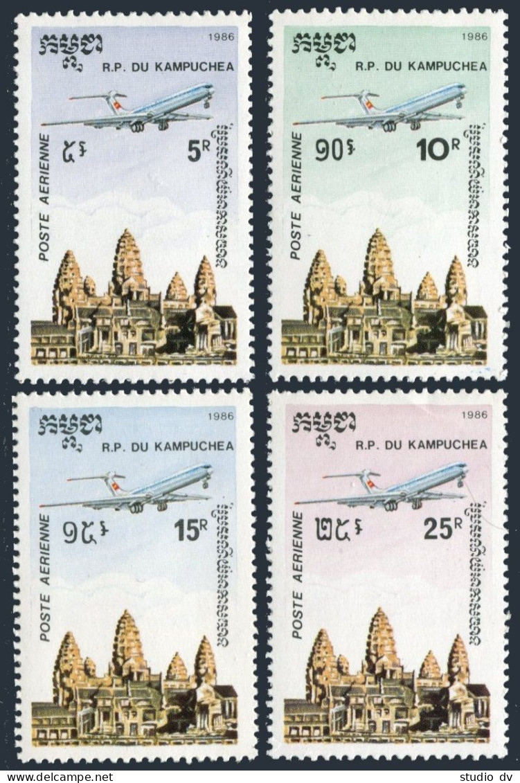 Cambodia C59-C62, MNH. Michel 737-740. Air Post 1986. Post Aerienne At Flight. - Kambodscha