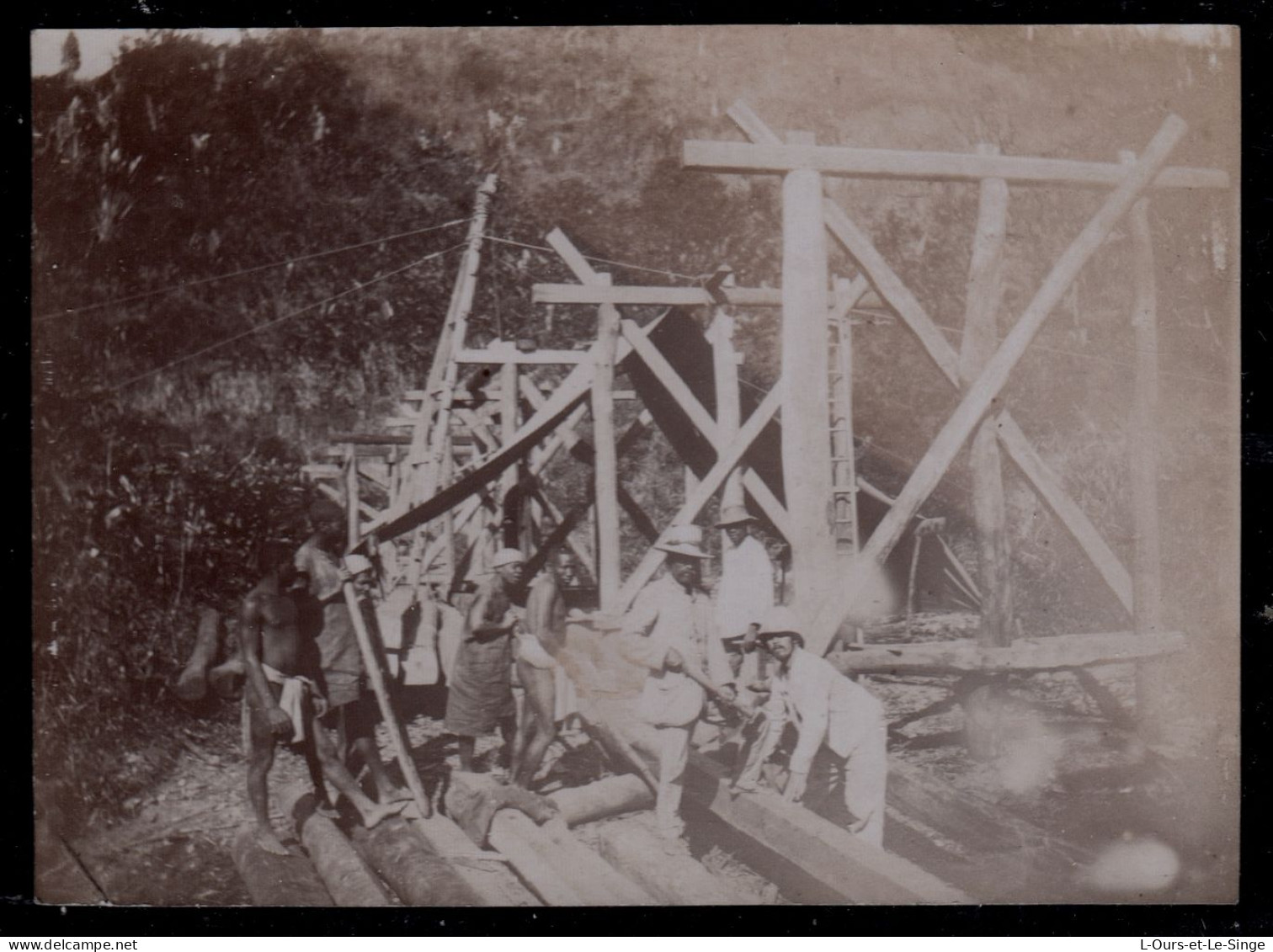 Madagascar - Chantier D'Ampasimbola - Construction Des Piles Du Pont 1898 - Afrika