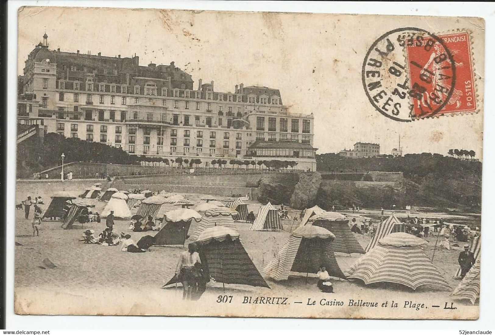 Le Casino Bellevue Et La Plage    1918    N° 307 - Biarritz