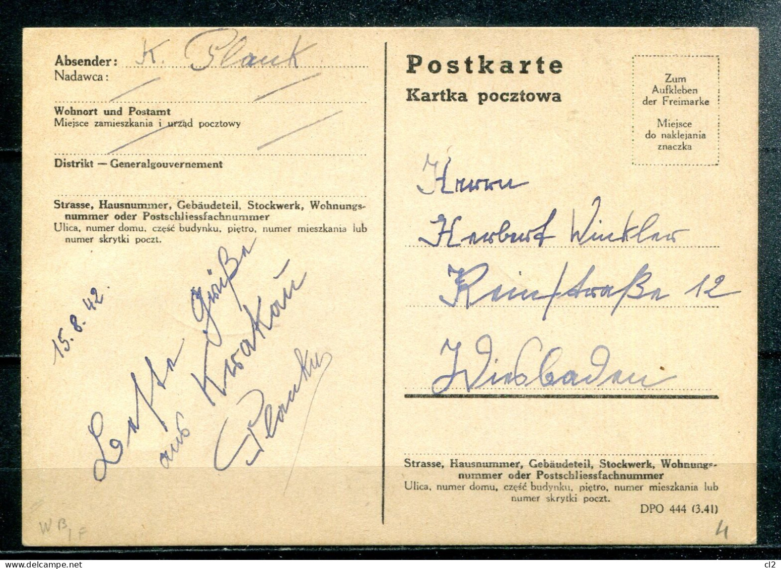 POLOGNE - Gouvernement Général - KRAKAU - 14-16.8.42 - Zwei Jahre NSDAP Im Generalgouvernement - General Government