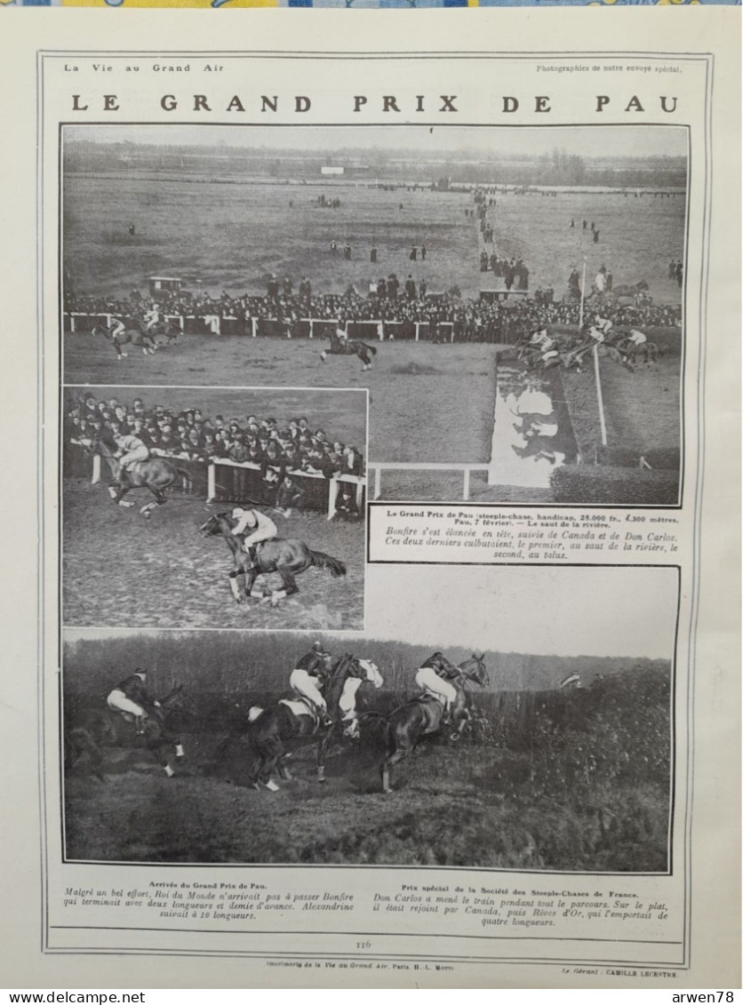 LA VIE AU GRAND AIR N° 543 /1909 BOBSLEIGHS A CHAMONIX WRIGHT A PAU RUGBY ANGLETERRE FRANCE BOL D'OR   ETC .... - 1900 - 1949