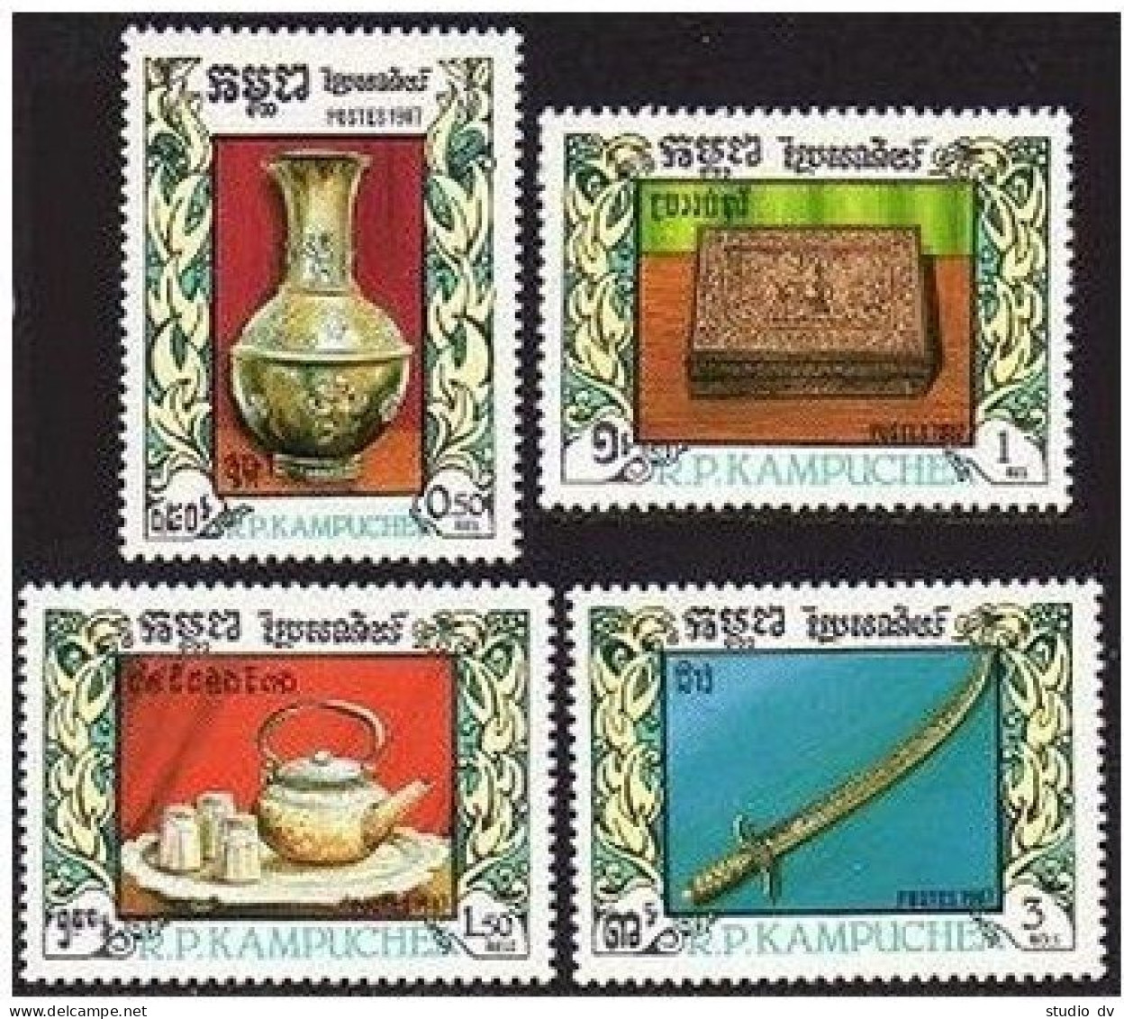 Cambodia 785-788, MNH. Michel 863-866. Silverware 1987. - Kambodscha