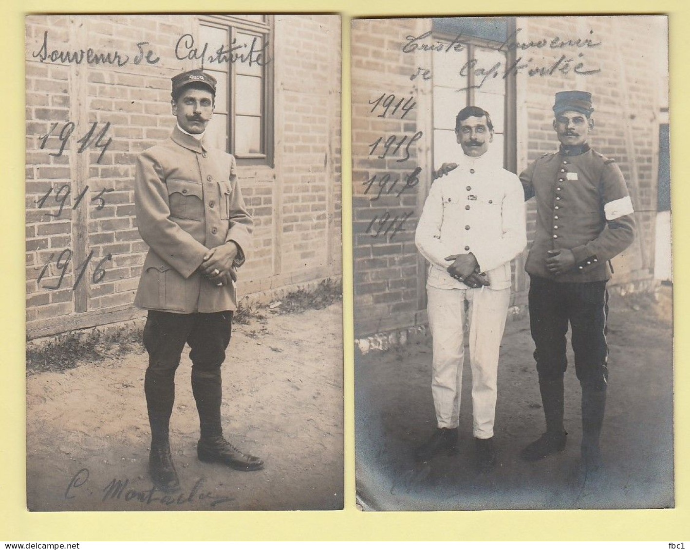 WW1 - 2 Photos Sur Le Prisonnier Clovis Montaclair - Oorlog, Militair