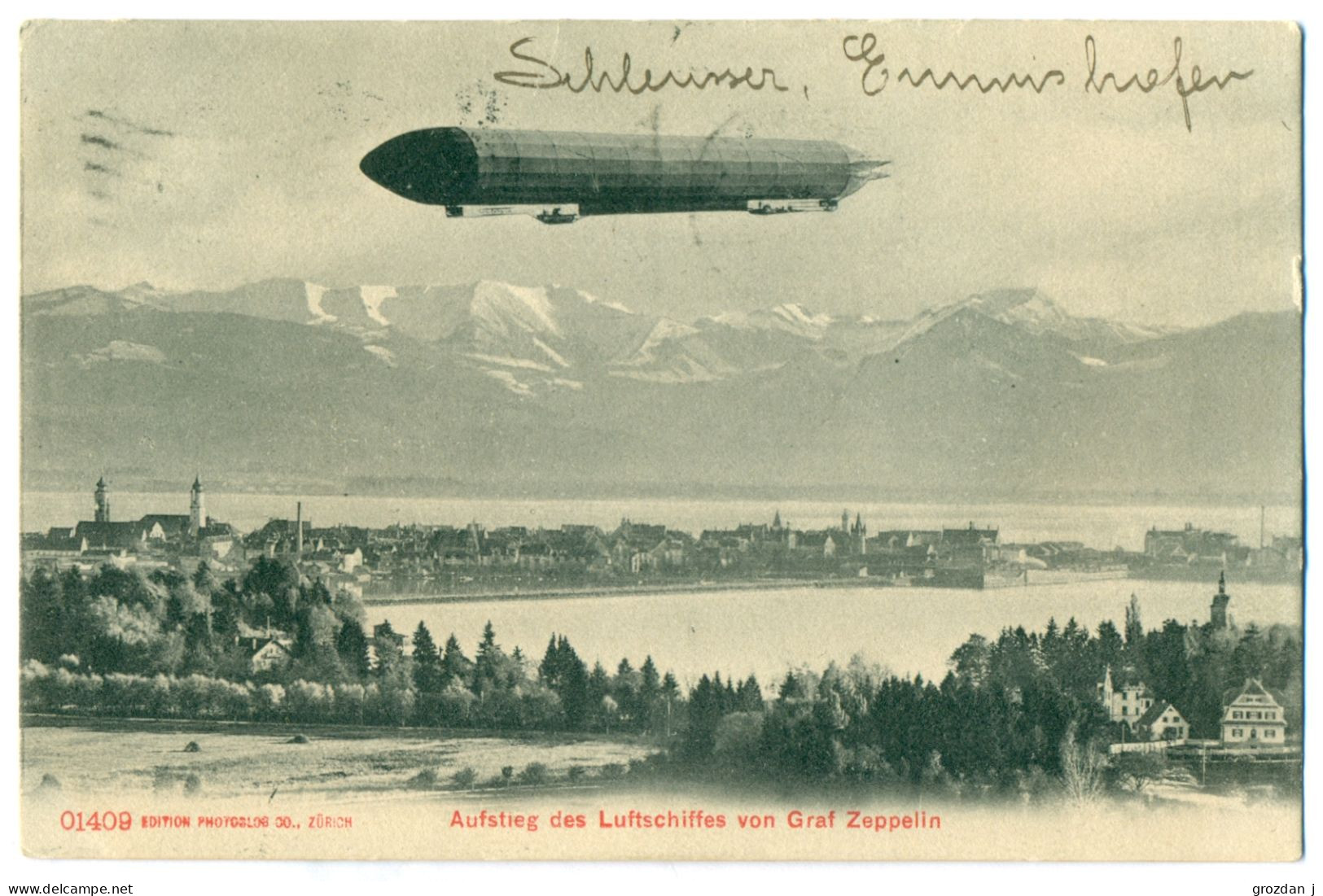 VERY RARE, Aufstieg Des Luftschiffes Von Graf Zeppelin, Airship, Lindau Am Bodensee, Germany - Lindau A. Bodensee