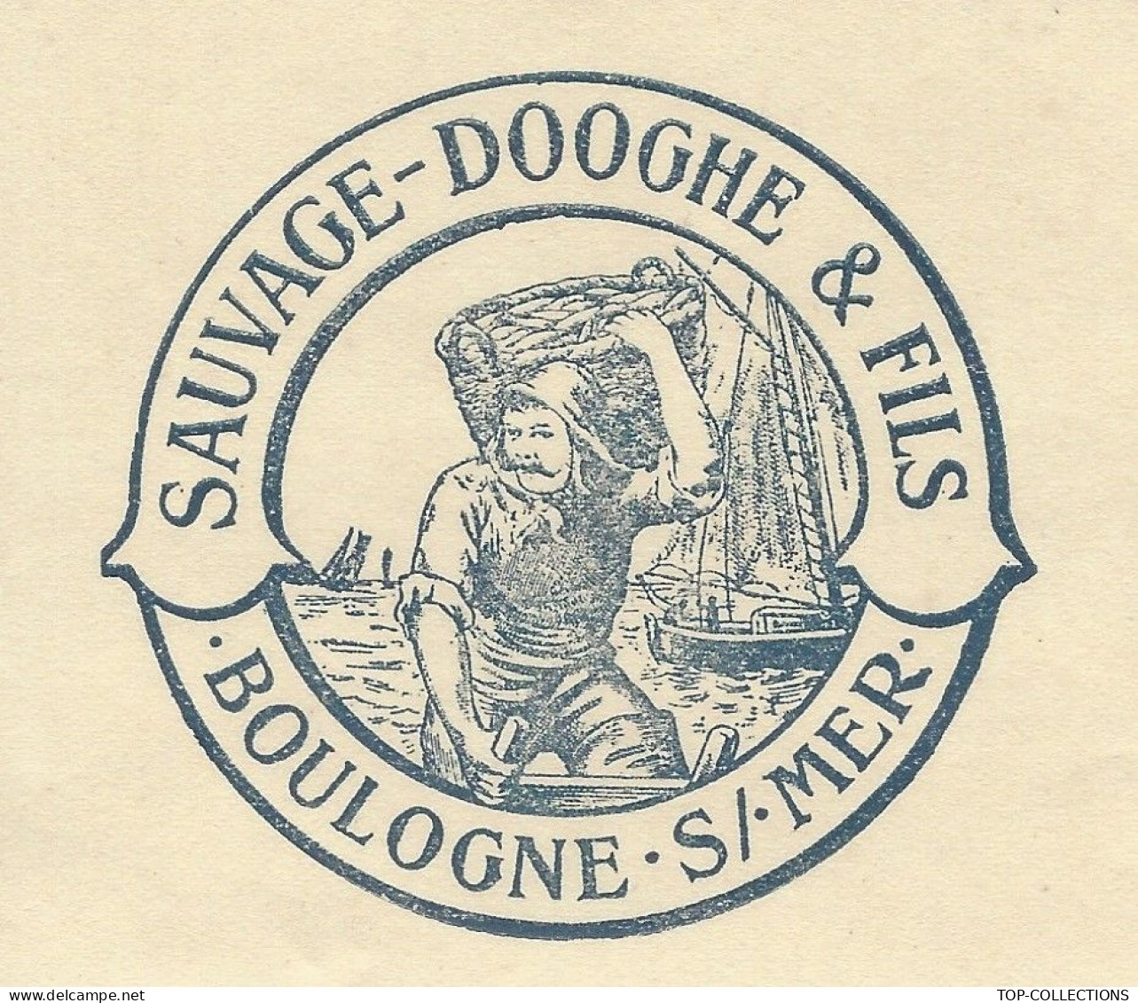 1927  NAVIGATION PECHE SALAISONS BOULOGNE SUR Mer "Sauvage Dooghe"  AVEC ENTETE Pour Bourbonne Les Bains V.HISTORIQUE - 1900 – 1949