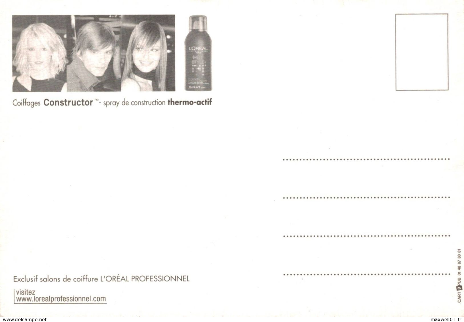 O8 - Carte Postale Publicité - L'Oréal - Habillez Vos Cheveux : Texture, Style, Mouvement - Publicité