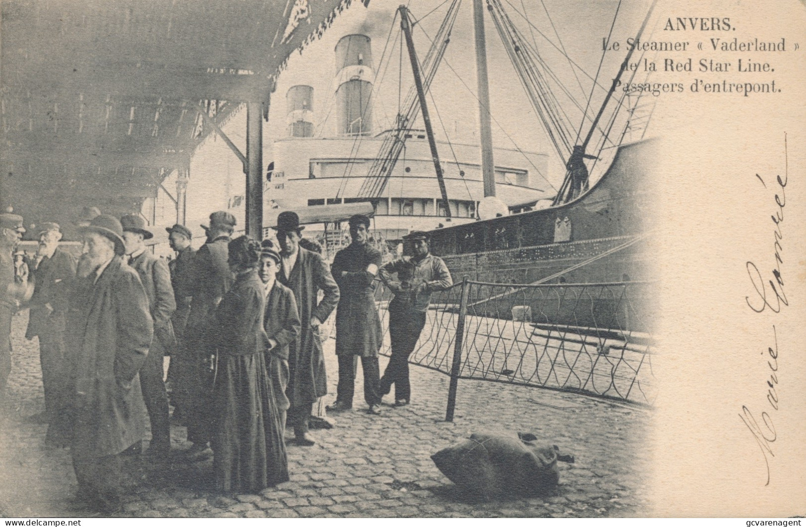 ANTWERPEN      LE STEAMER VADERLAND DE LA RED STAR LINE . PASSAGERS D'ENTREPONT                  2 SCANS - Antwerpen