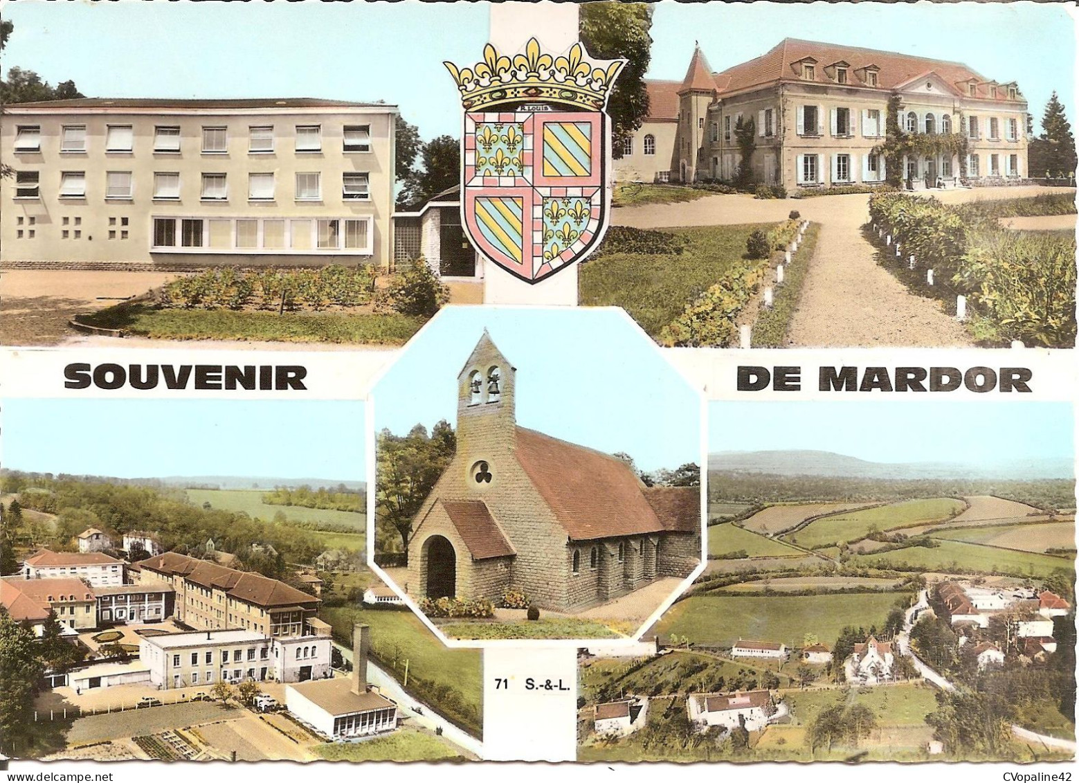 SOUVENIR De MARDOR (71) Carte Multivues - Blason  CPSM GF - Sonstige & Ohne Zuordnung