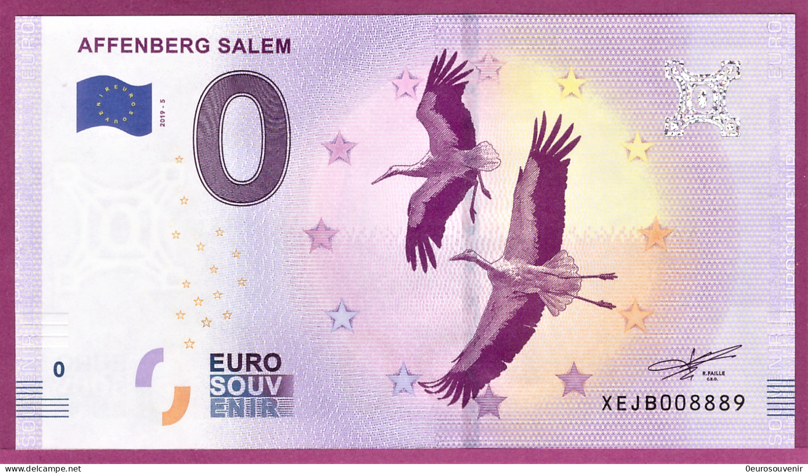 0-Euro XEJB 2019-5 AFFENBERG SALEM - STÖRCHE - Essais Privés / Non-officiels