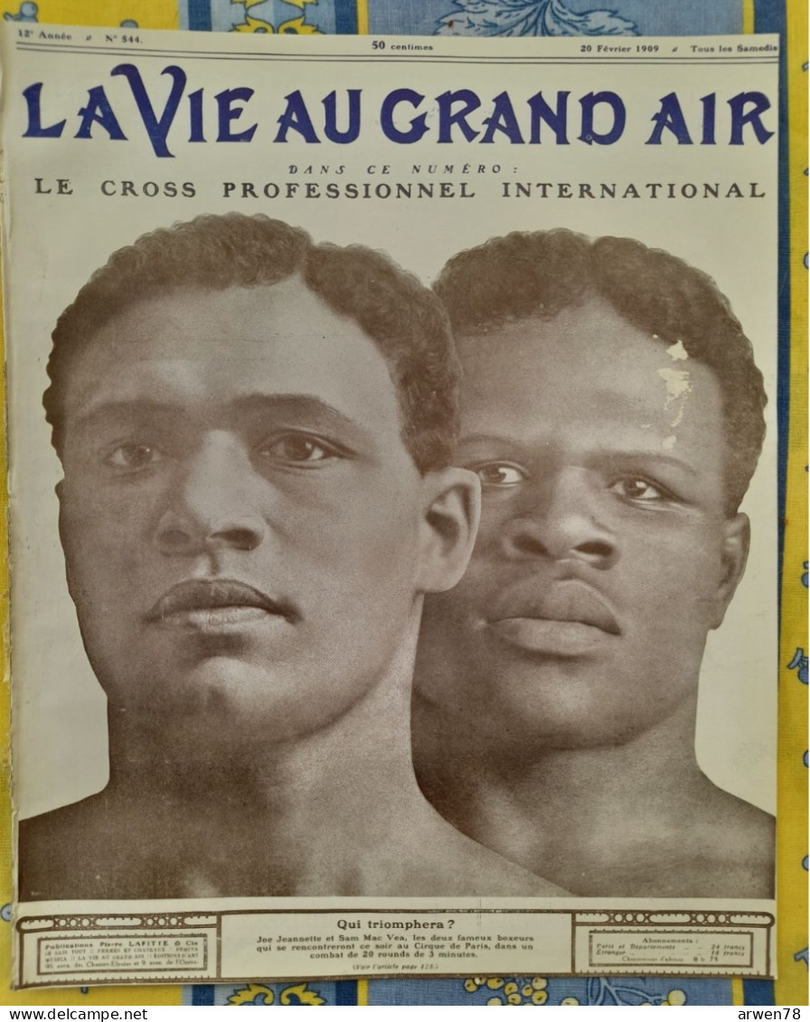 LA VIE AU GRAND AIR N° 544 /1909 BOXE LUTTE LIBRE LES JEUX DU NORD EN SUEDE   ETC .... - 1900 - 1949